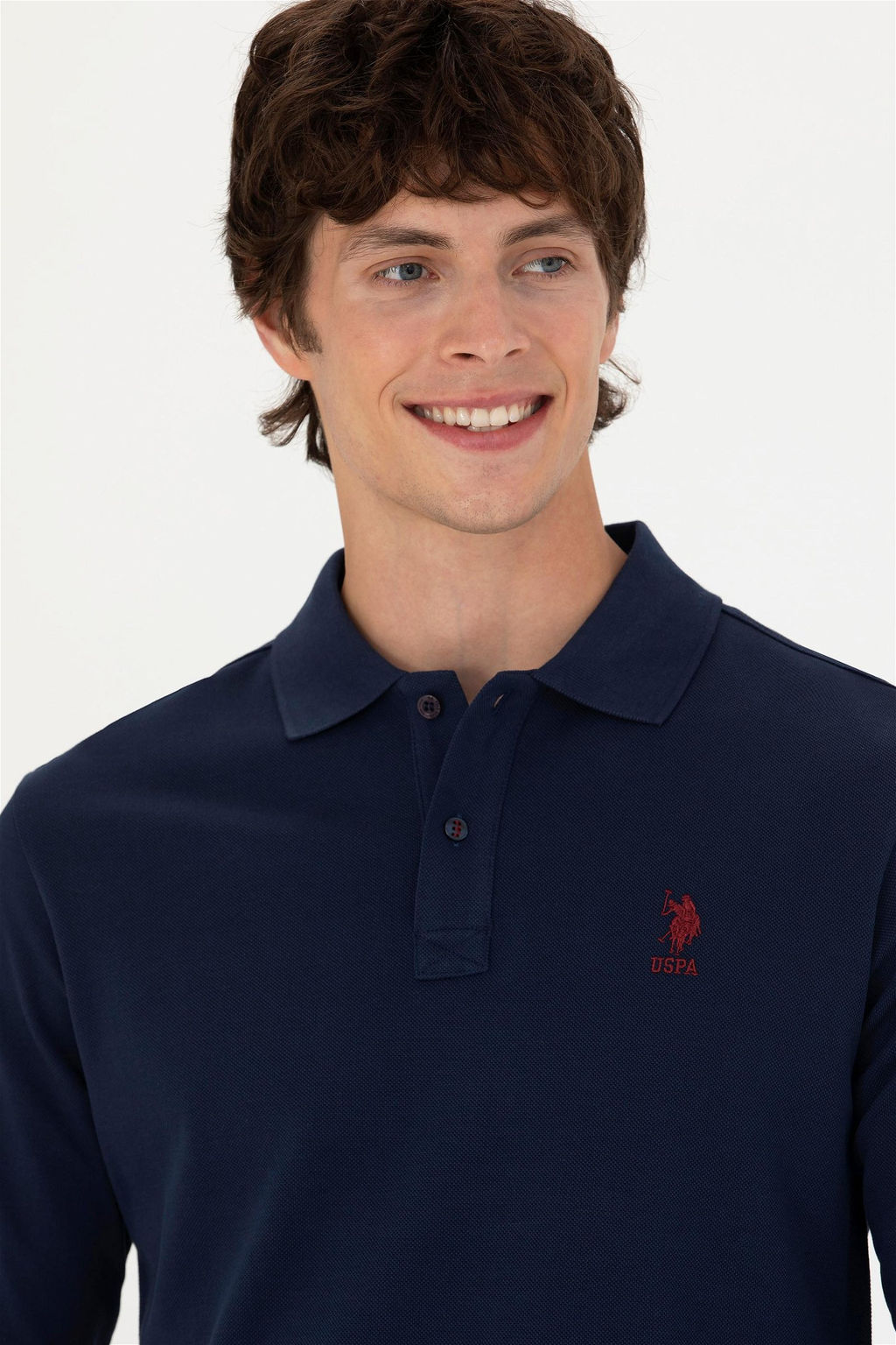 U. S. Polo Assn Мужская темно-синяя базовая толстовка с воротником-поло - U.s. polo assn фото 9