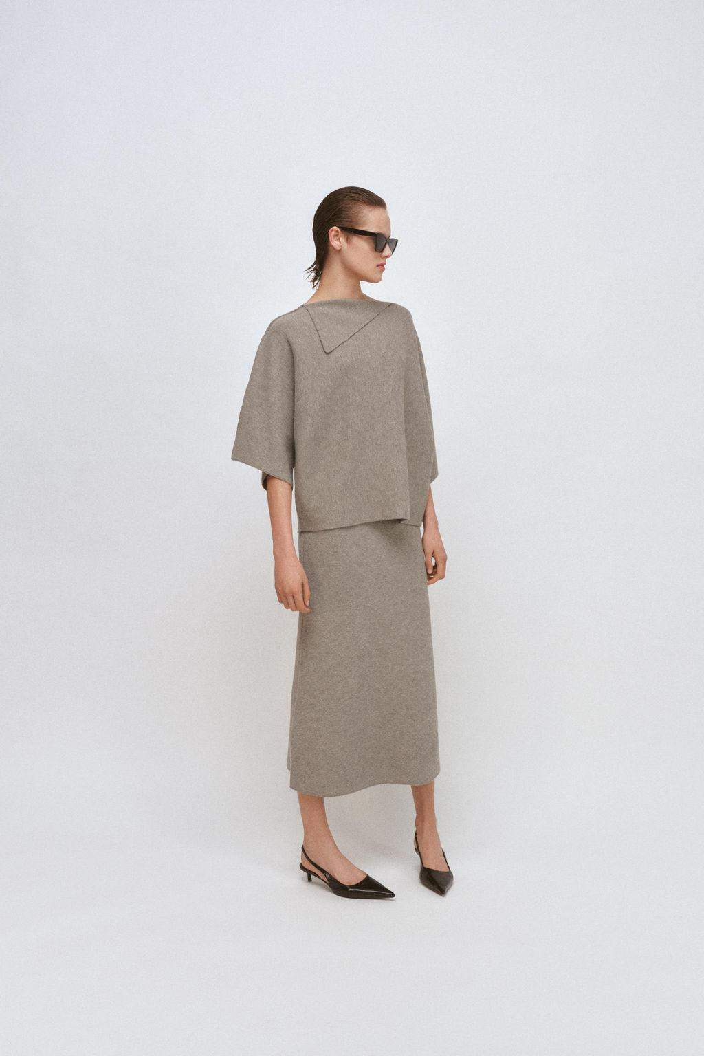 KNIT SWEATER WITH LAPEL NECK - Zara фото 9