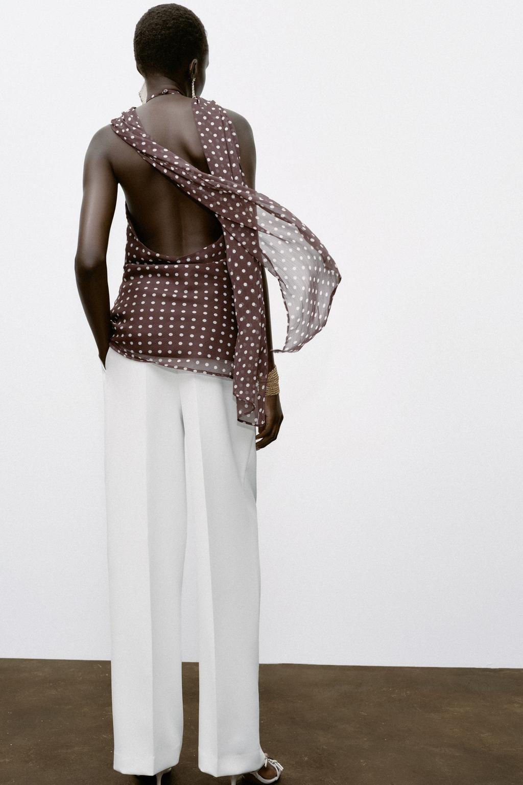 HALTER TOP WITH HARDWARE AND POLKA DOTS - Zara фото 6