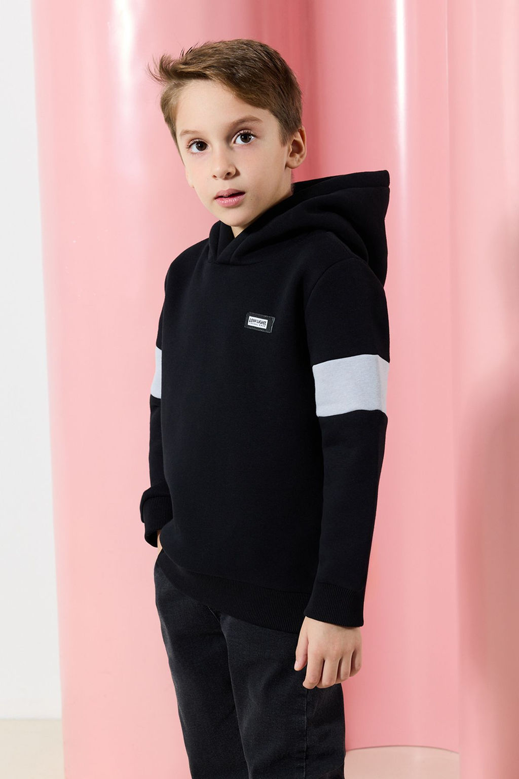 Siyah Erkek Cocuk Bask?l? Orme Mini Me Sweatshirt TKDAW25SW00082