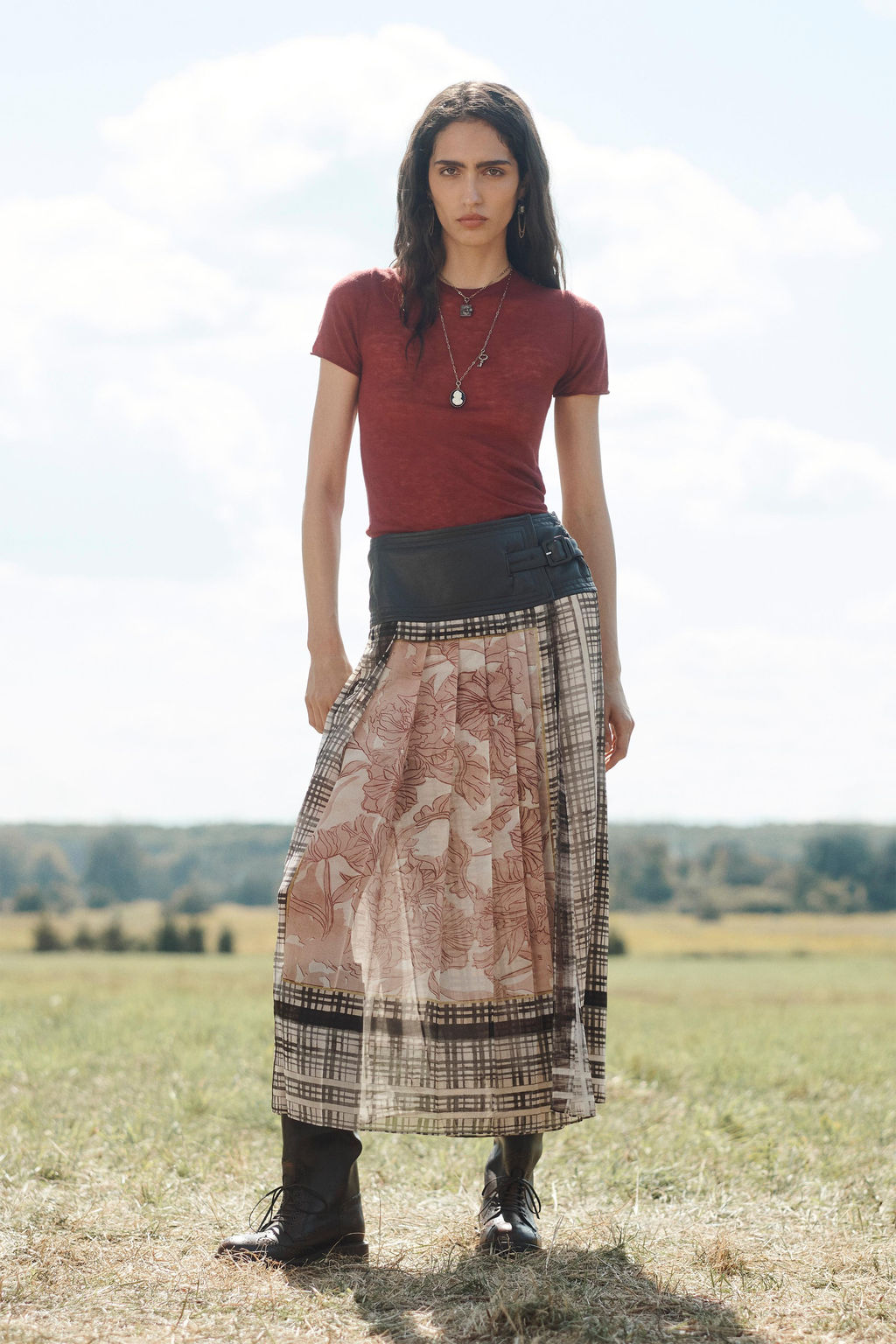 LIMITED EDITION SCARF PLEATED SKIRT - Zara фото 2