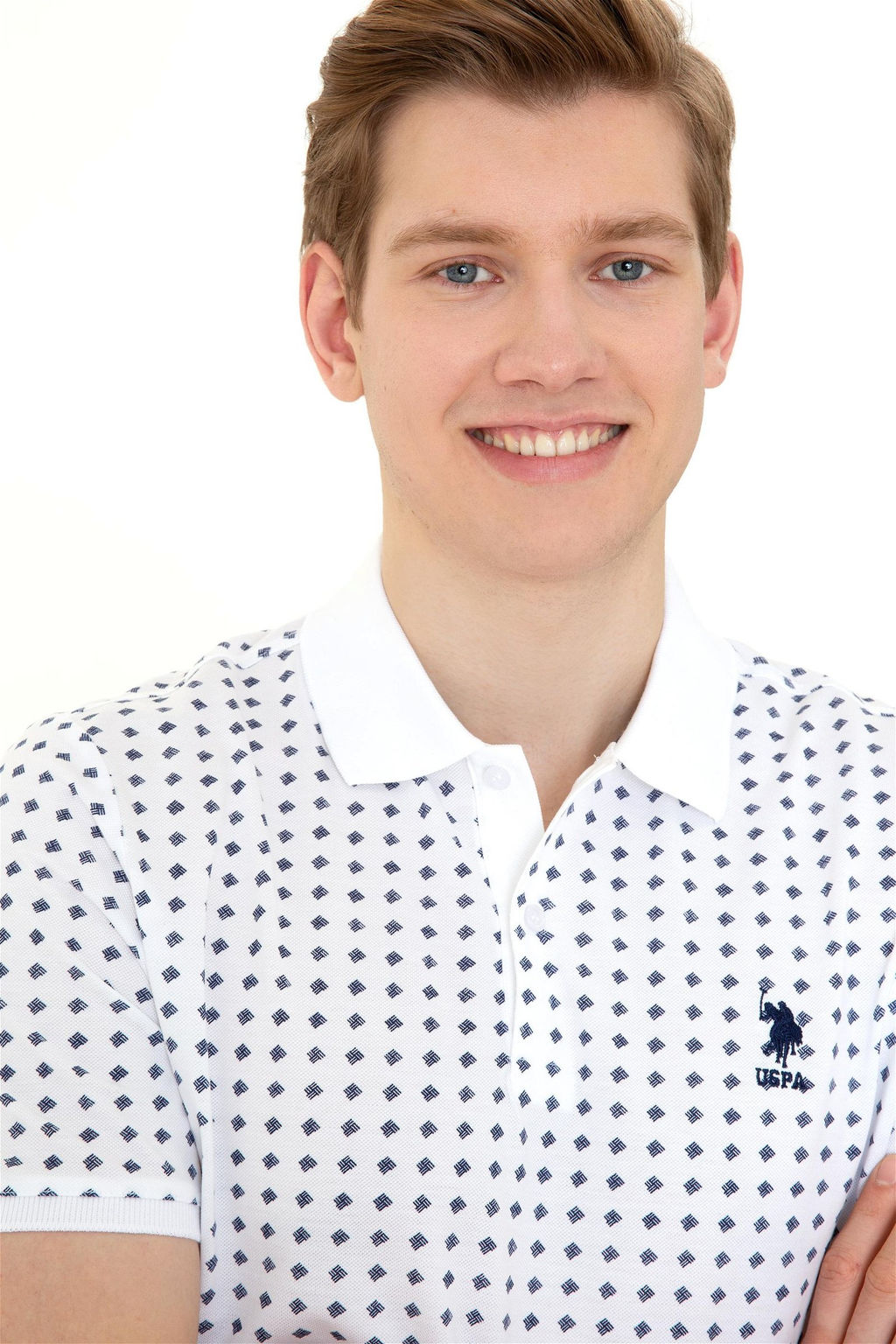 U. S. Polo Assn Мужская белая футболка с воротником-поло - U.s. polo assn фото 8