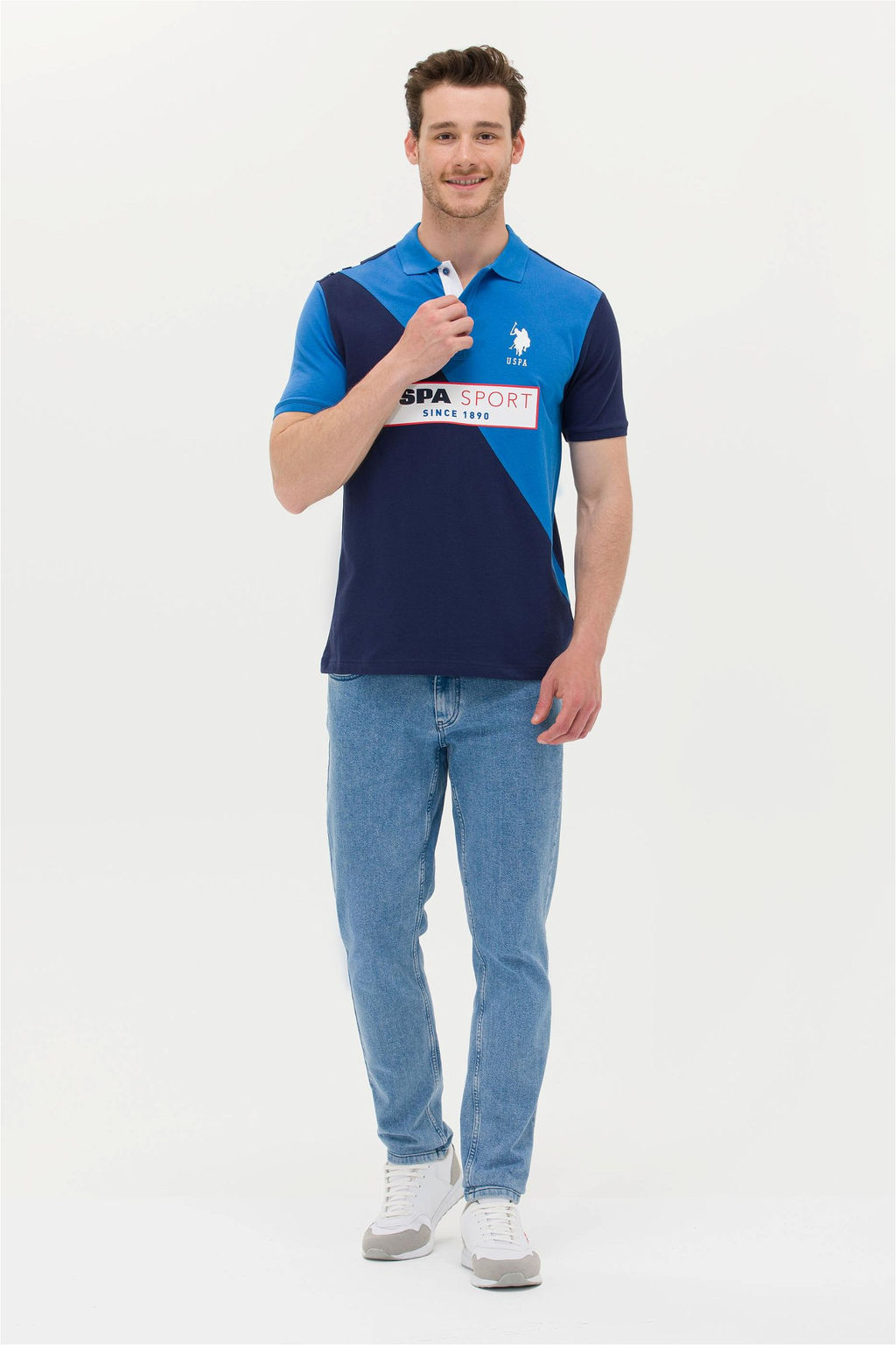 U. S. Polo Assn Мужская темно-синяя футболка с воротником-поло - U.s. polo assn фото 11