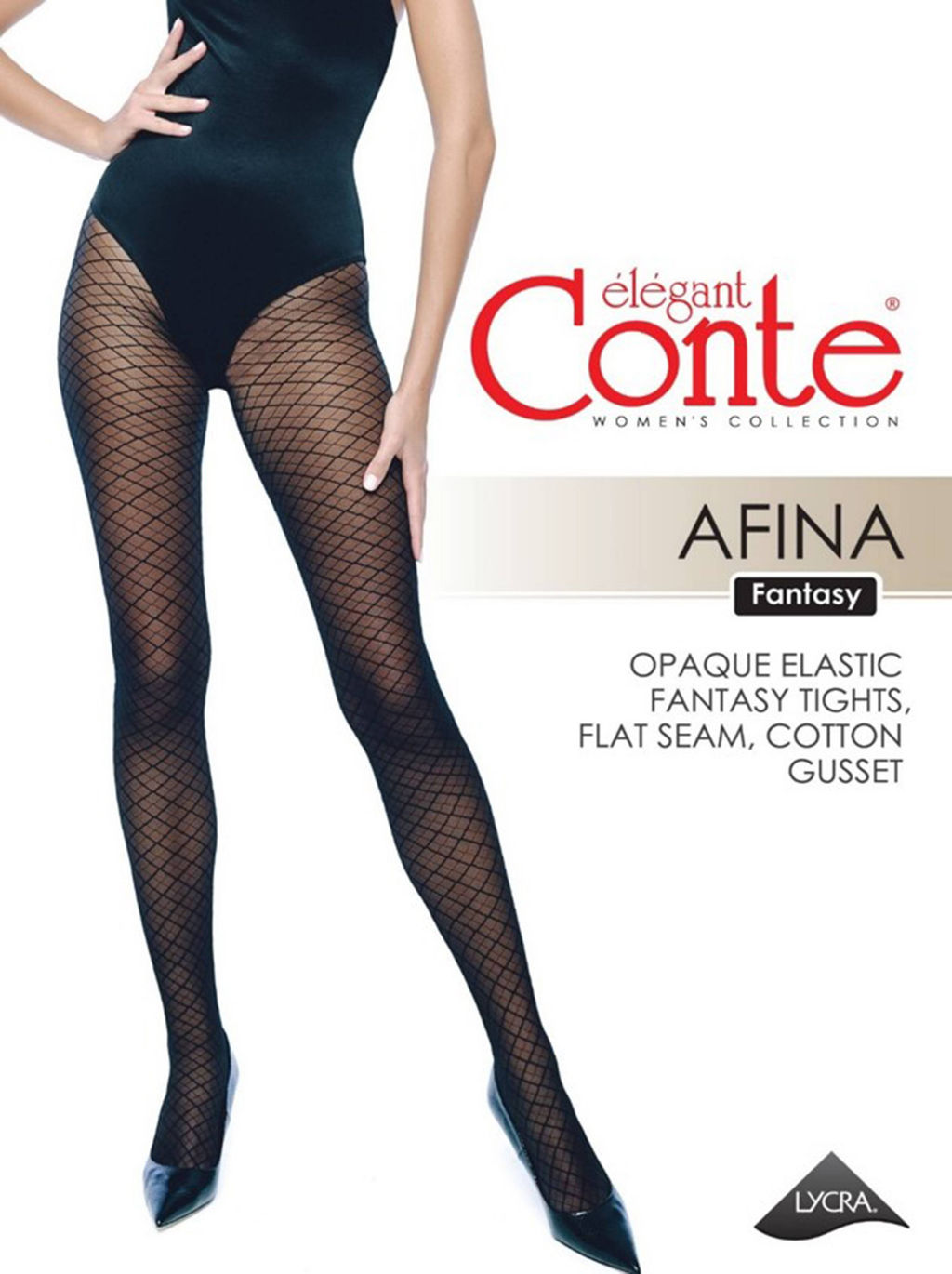 Колготки фантазийные CONTE Колготки с геометрическим рисунком AFINA grafit - Conte elegant фото 5