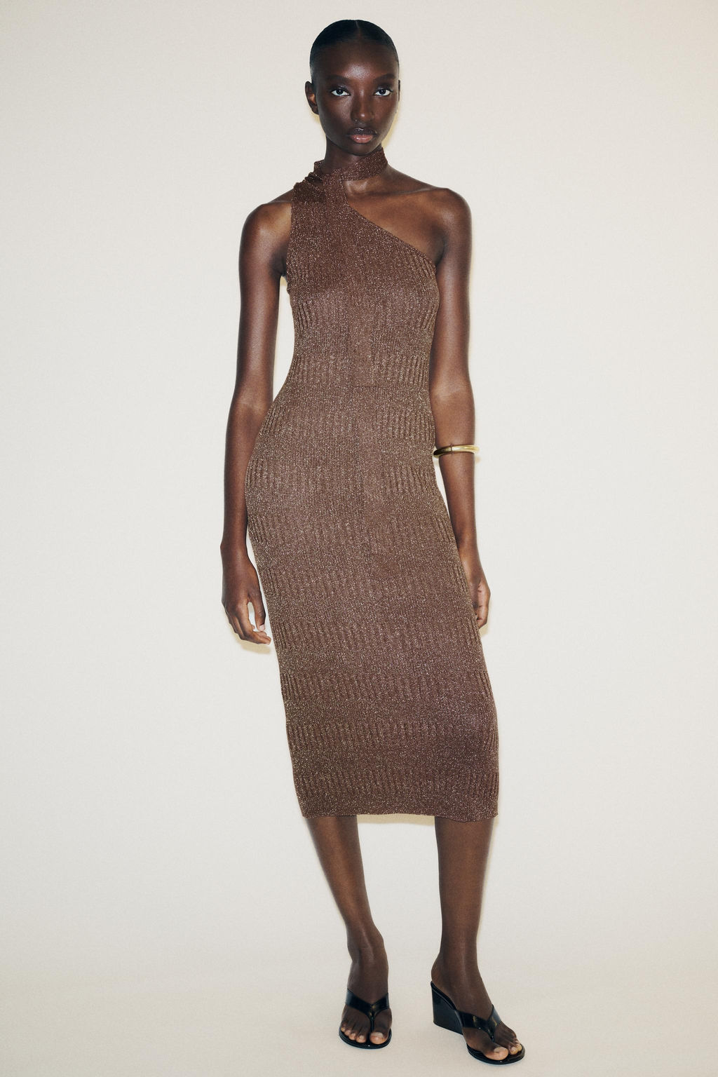 ASYMMETRIC FOULARD MIDI DRESS - Zara фото 10
