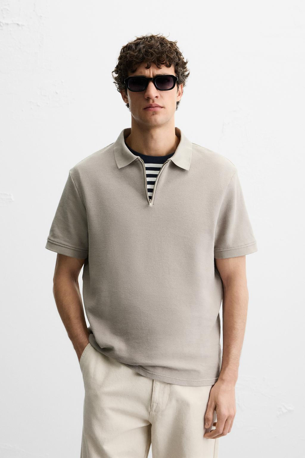 QUARTER-ZIP POLO SHIRT - Zara фото 18