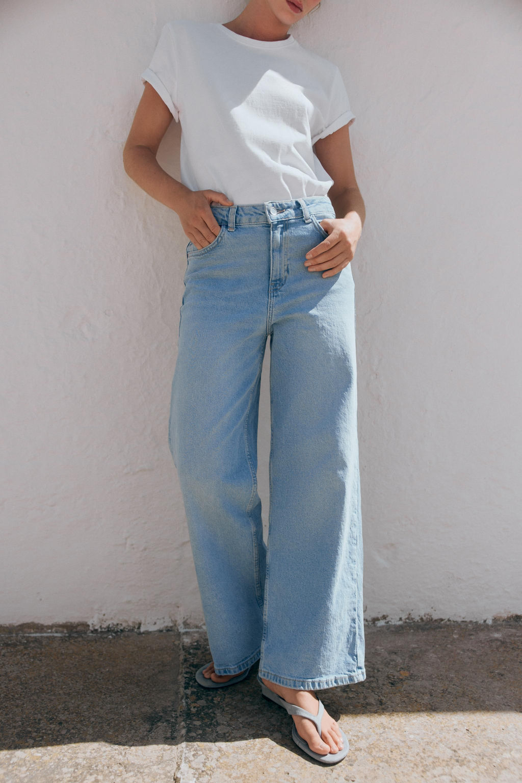 JEANS Z1975 CULOTTE TIRO ALTO COMFORT / Azul claro - Zara фото 13