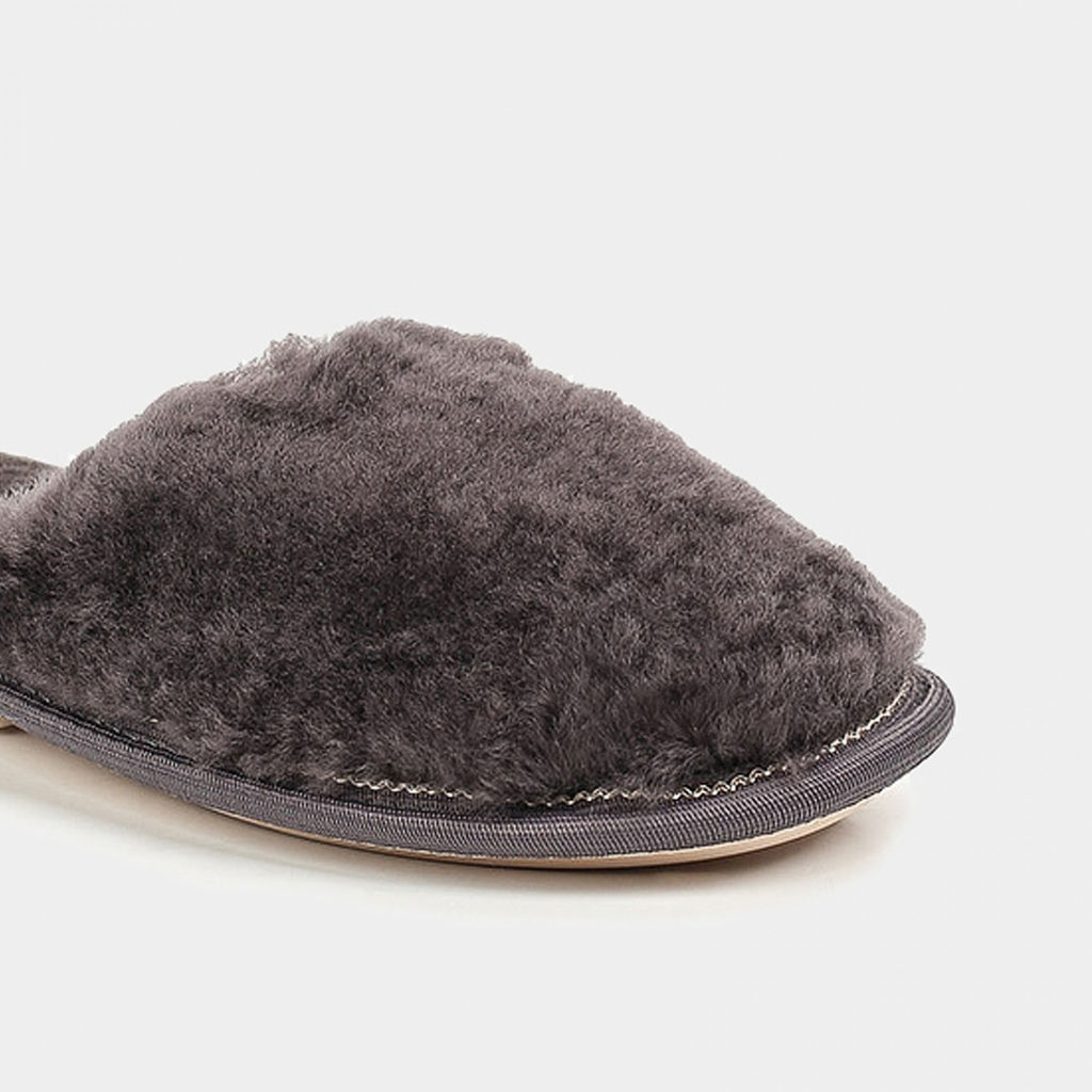 Тапочки Ralf Ringer Weekend FLATS из натурального меха серые фото 6