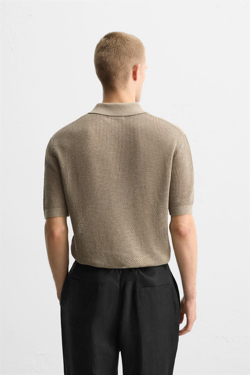 TEXTURED KNIT POLO SHIRT - Zara фото 3