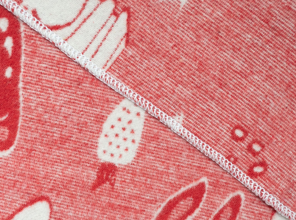 Одеяло байковое жаккардовое в/уп 100*140 "Зайчики" цв красный