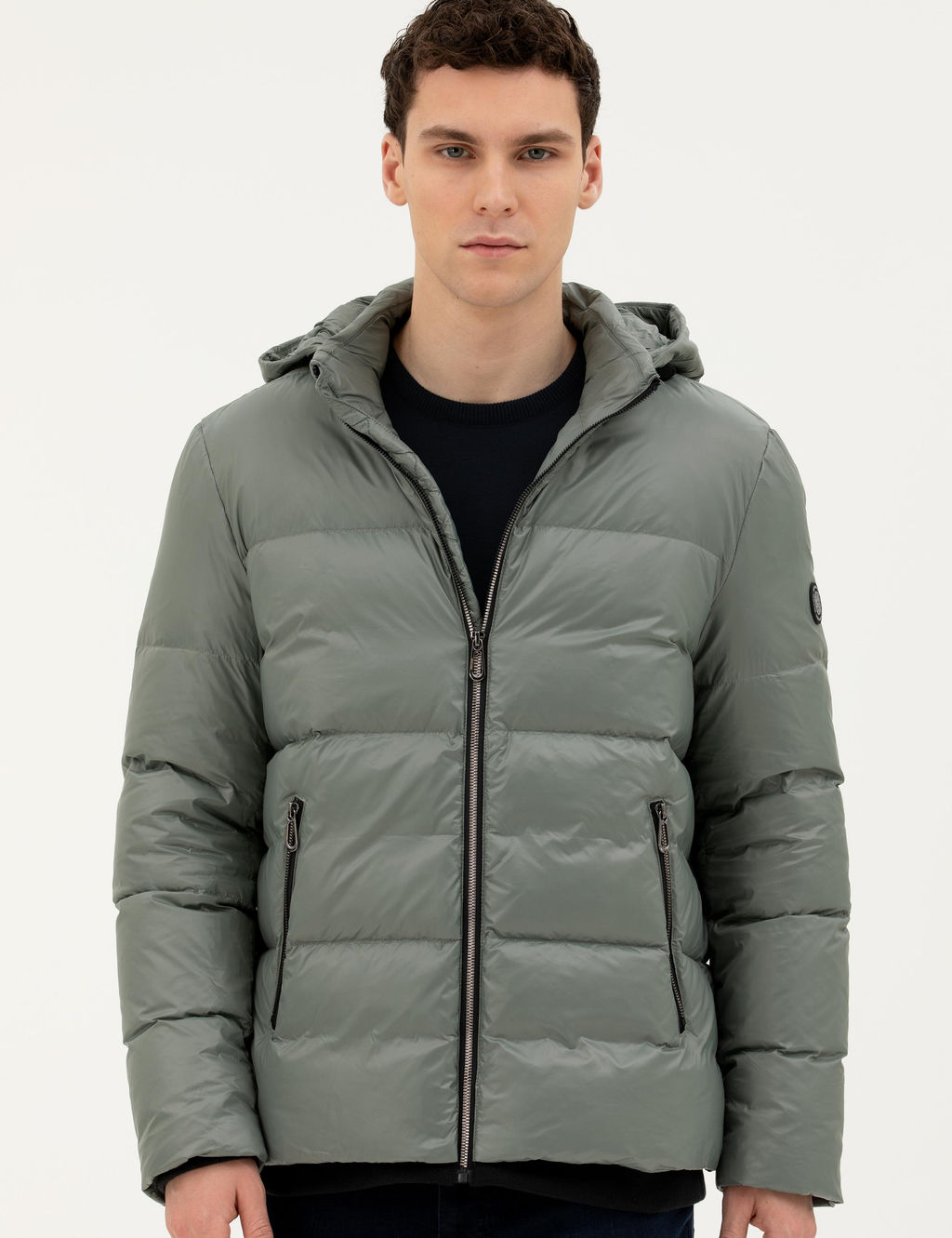 Gri Kap__onlu _i_me Mont