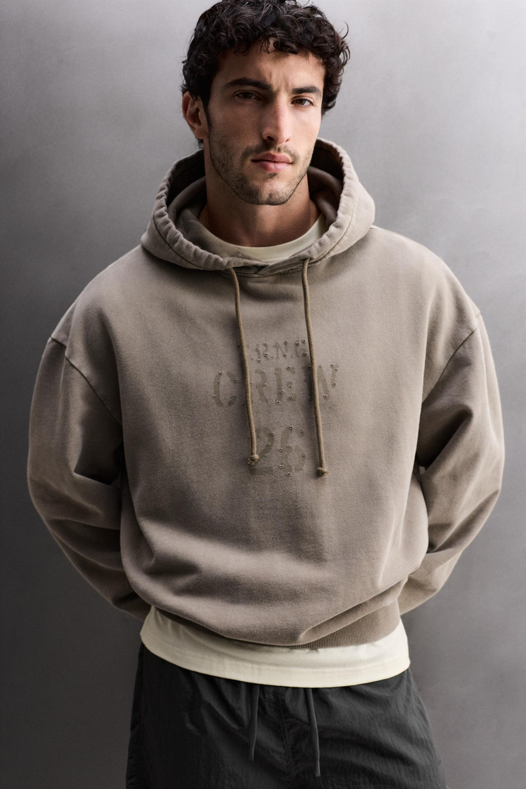 SUDADERA LAVADA RELAXED FIT TRAINING / Marr?n claro - Zara фото 11