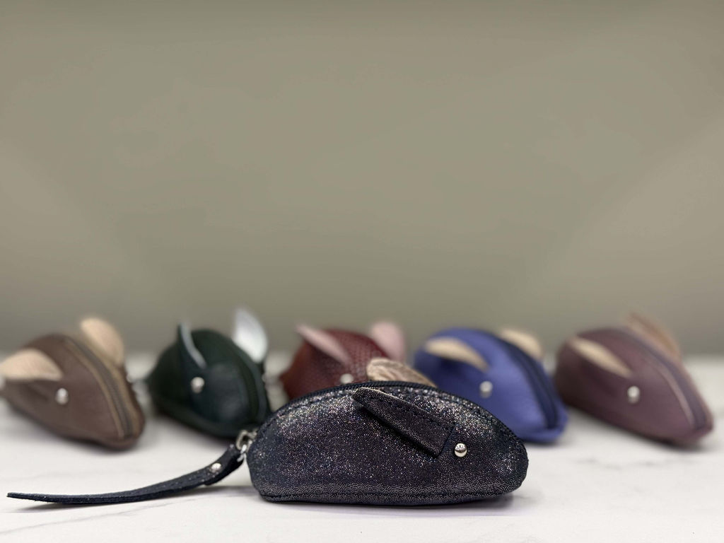 Кожаная ключница Мышка 15-456 в ассортименте