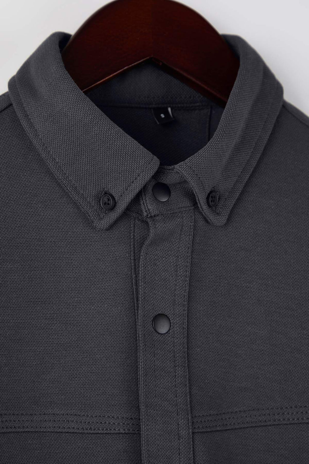 Antrasit Regular Fit Dokulu Erkek Gomlek TMNAW26GO00023 - Trendyolmilla фото 7