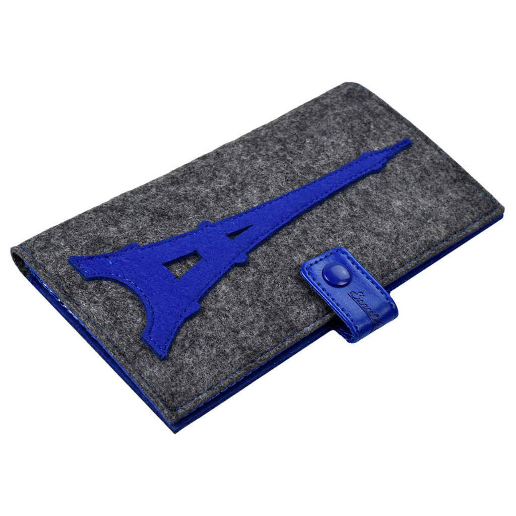 Органайзер-обложка д/путешествий арт.45284/30 ФЕТР ГРАФИТ.+ФЕТР СИНИЙ+САРИФ СИНИЙ