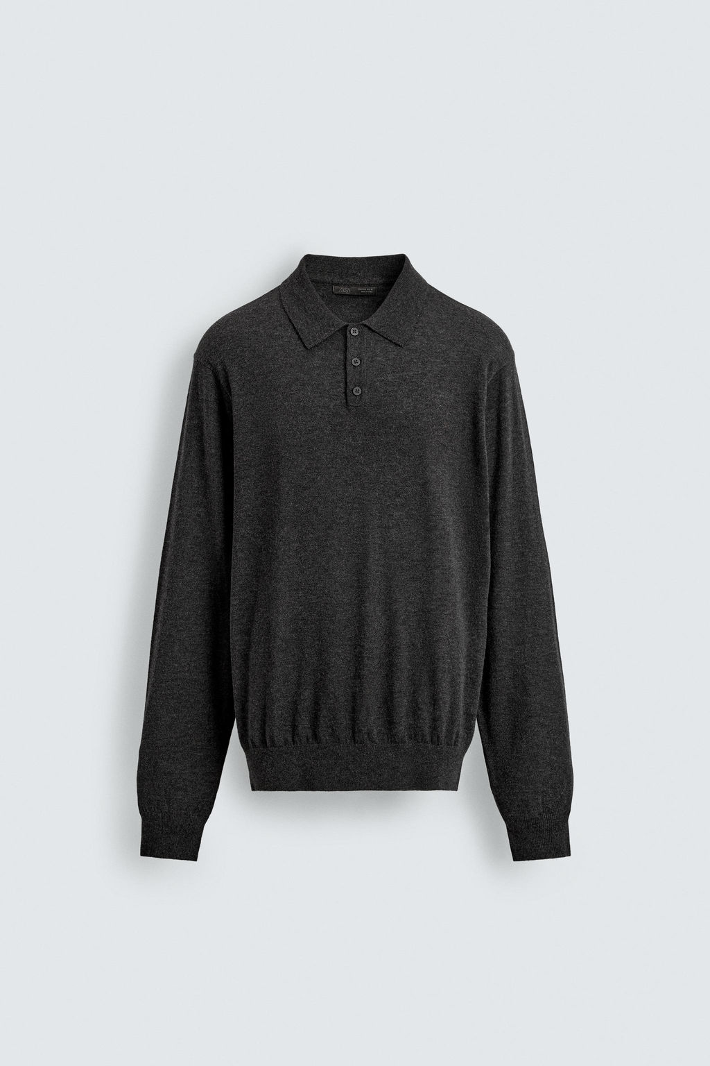 WOOL/SILK KNIT POLO SHIRT - Zara фото 6