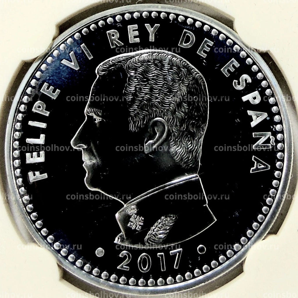 Монета 10 евро 2017 года Испания Чемпионат мира по футболу 2018, Россия (в слабе)
