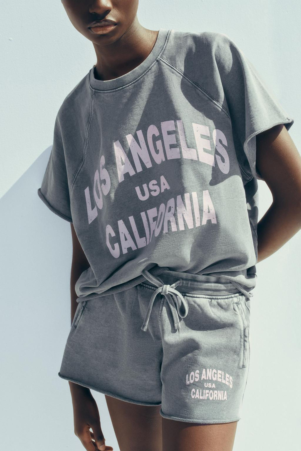 WASHED-EFFECT TEXT PLUSH SWEATSHIRT - Zara фото 3