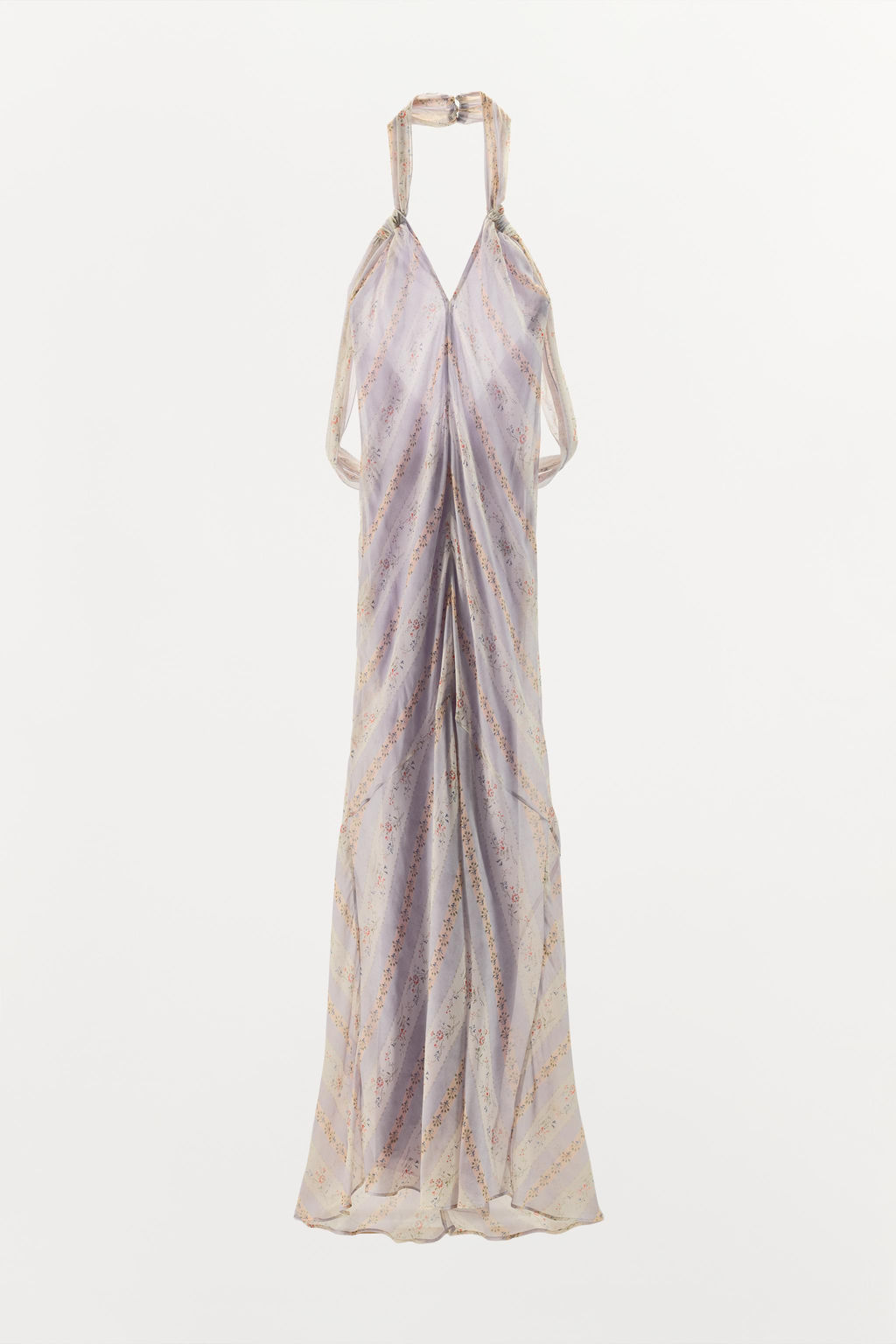 VESTIDO HALTER ESTAMPADO FLORES / Lila claro - Zara фото 6