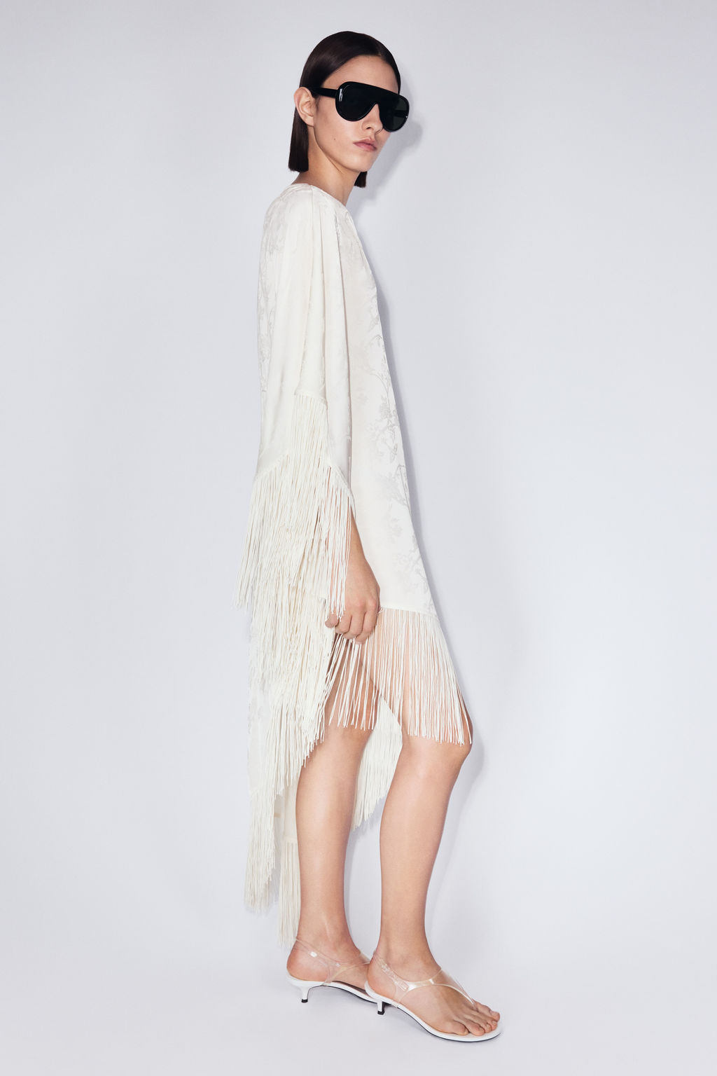 Vestido caft?n de un hombro con flecos - H&m фото 4