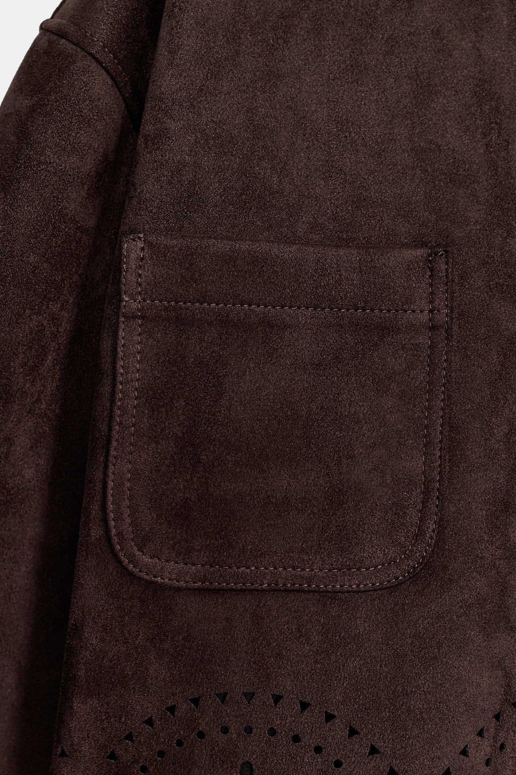FAUX SUEDE DIE-CUT HEM JACKET - Zara фото 10