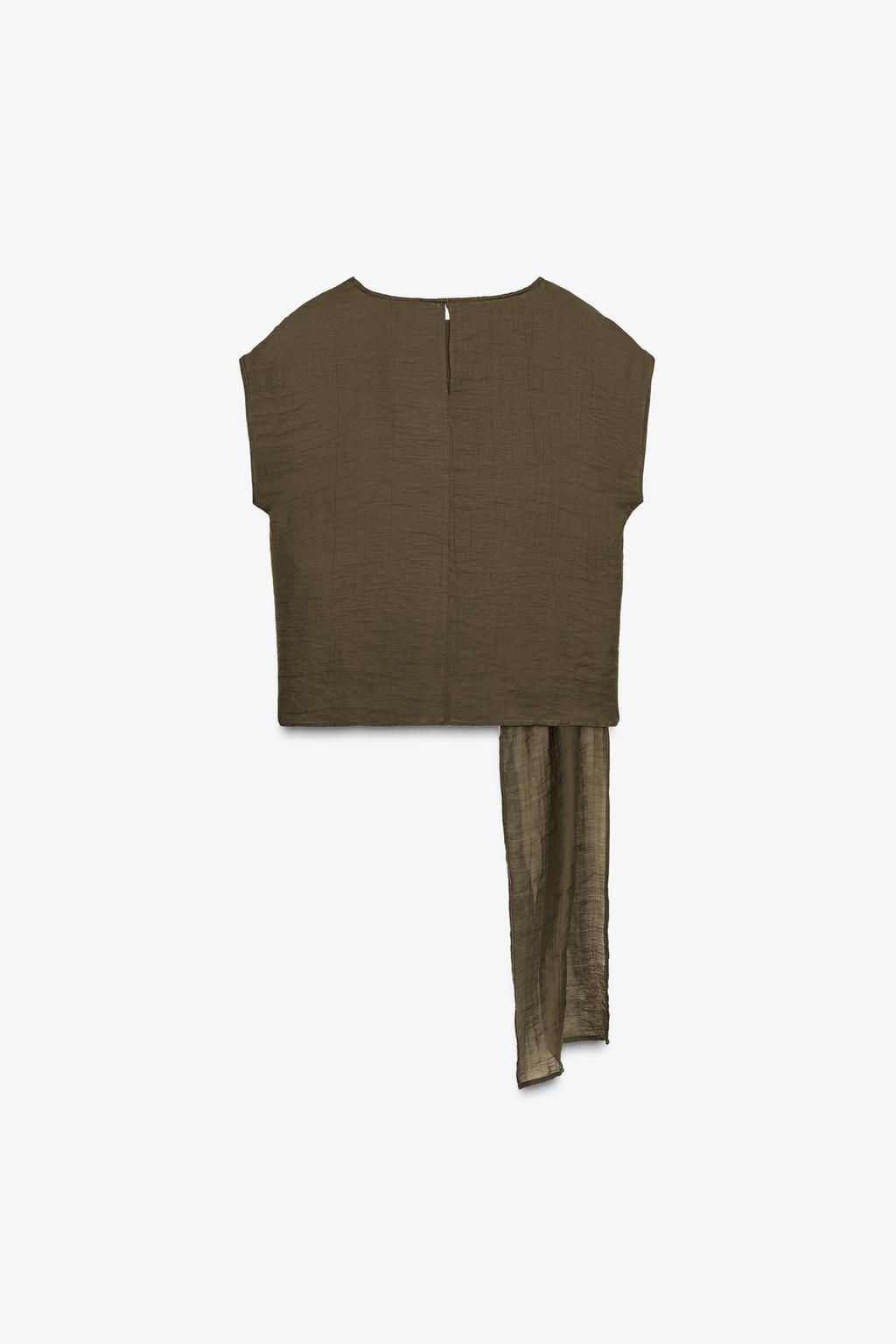 FLOWING TOP WITH SCARF - Zara фото 6