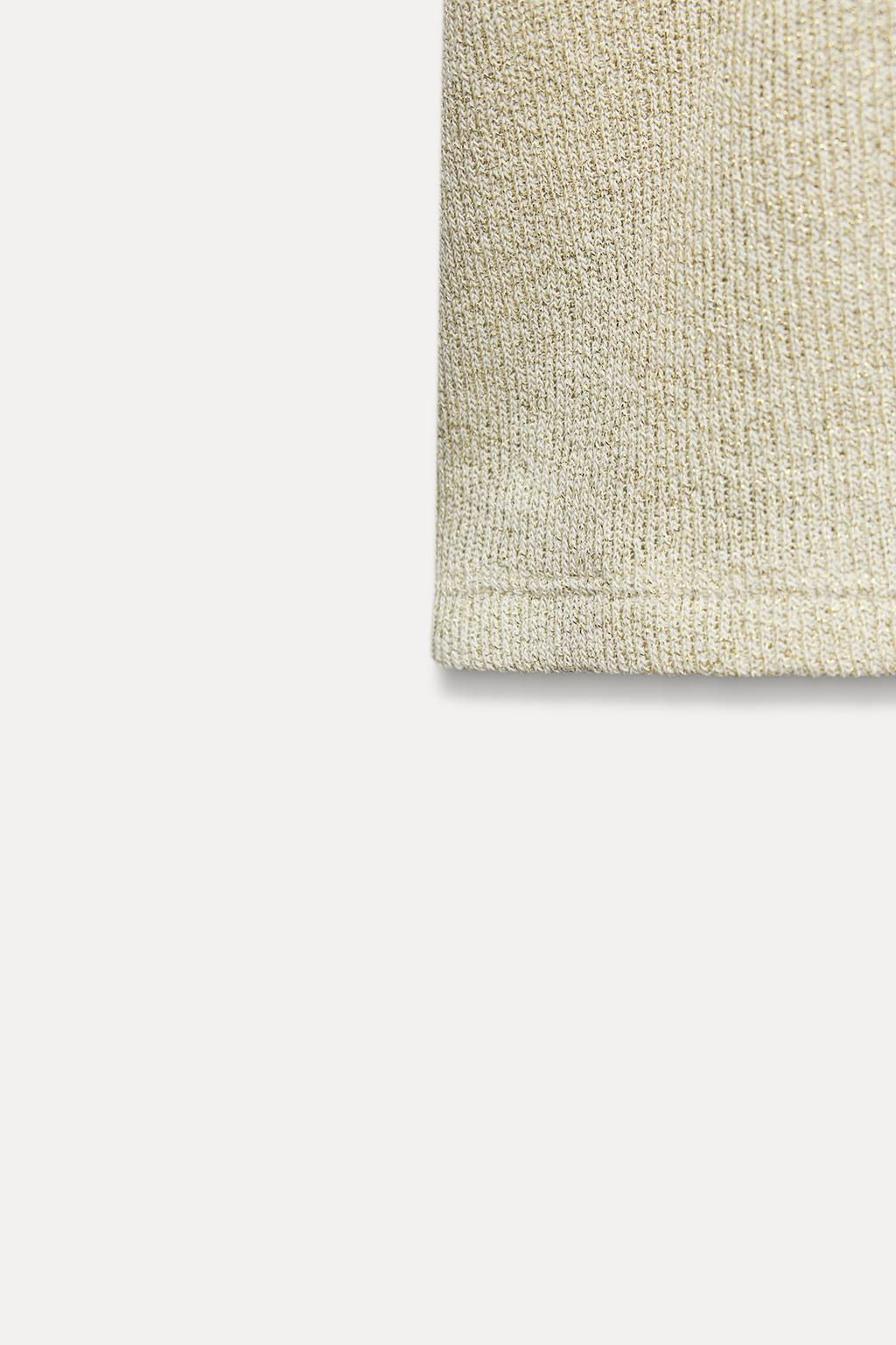 METALLIC THREAD SHORT SLEEVE TOP - Zara фото 14