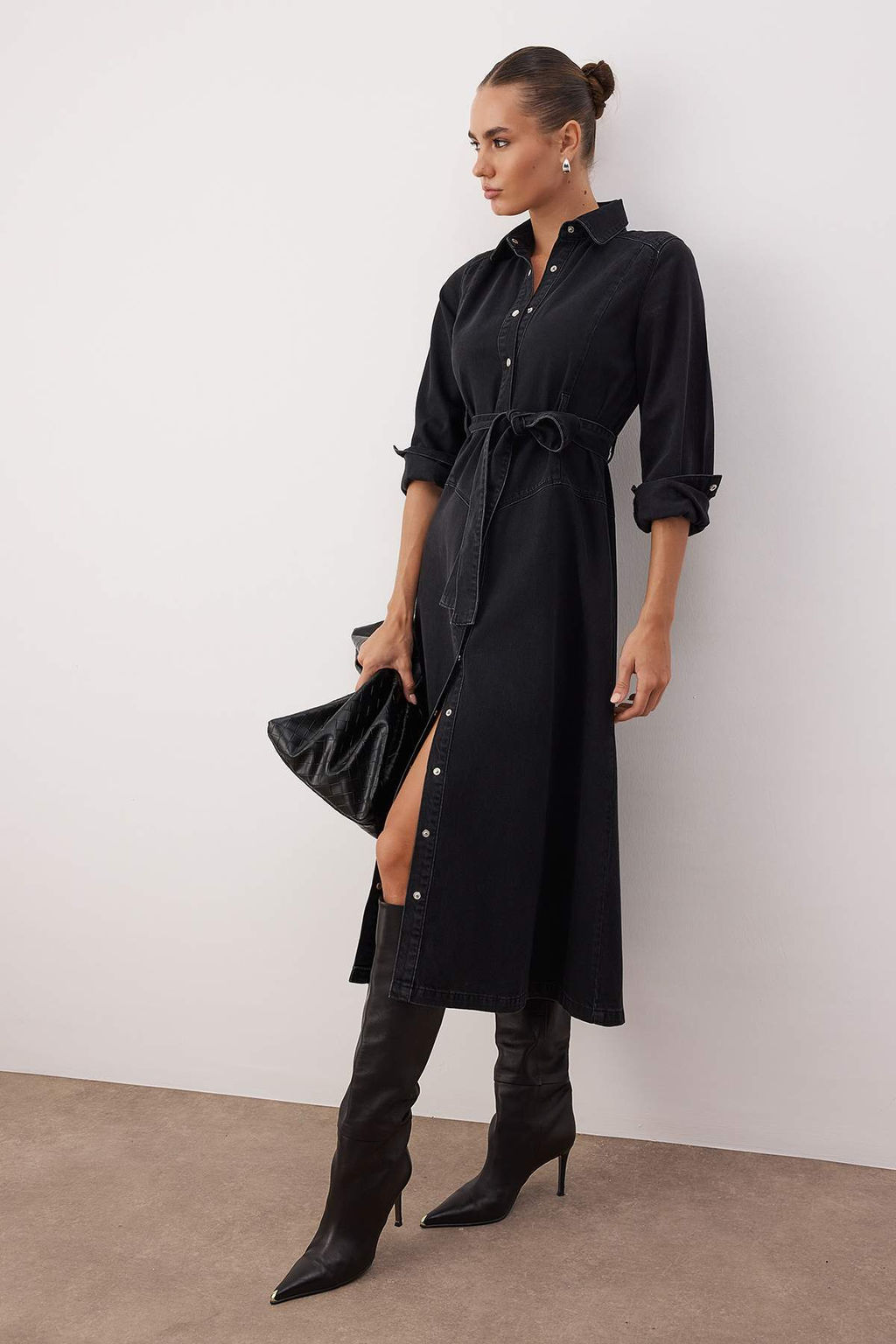 Siyah Kemer Detayl? Maxi Denim Elbise TWOAW26EL00044