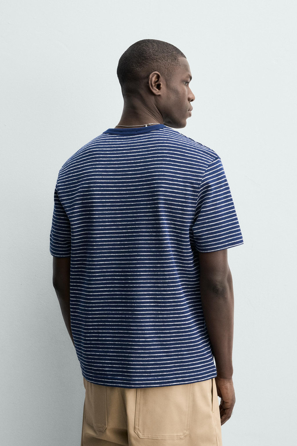 CAMISETA JACQUARD RAYAS / Azul / Blanco - Zara фото 3