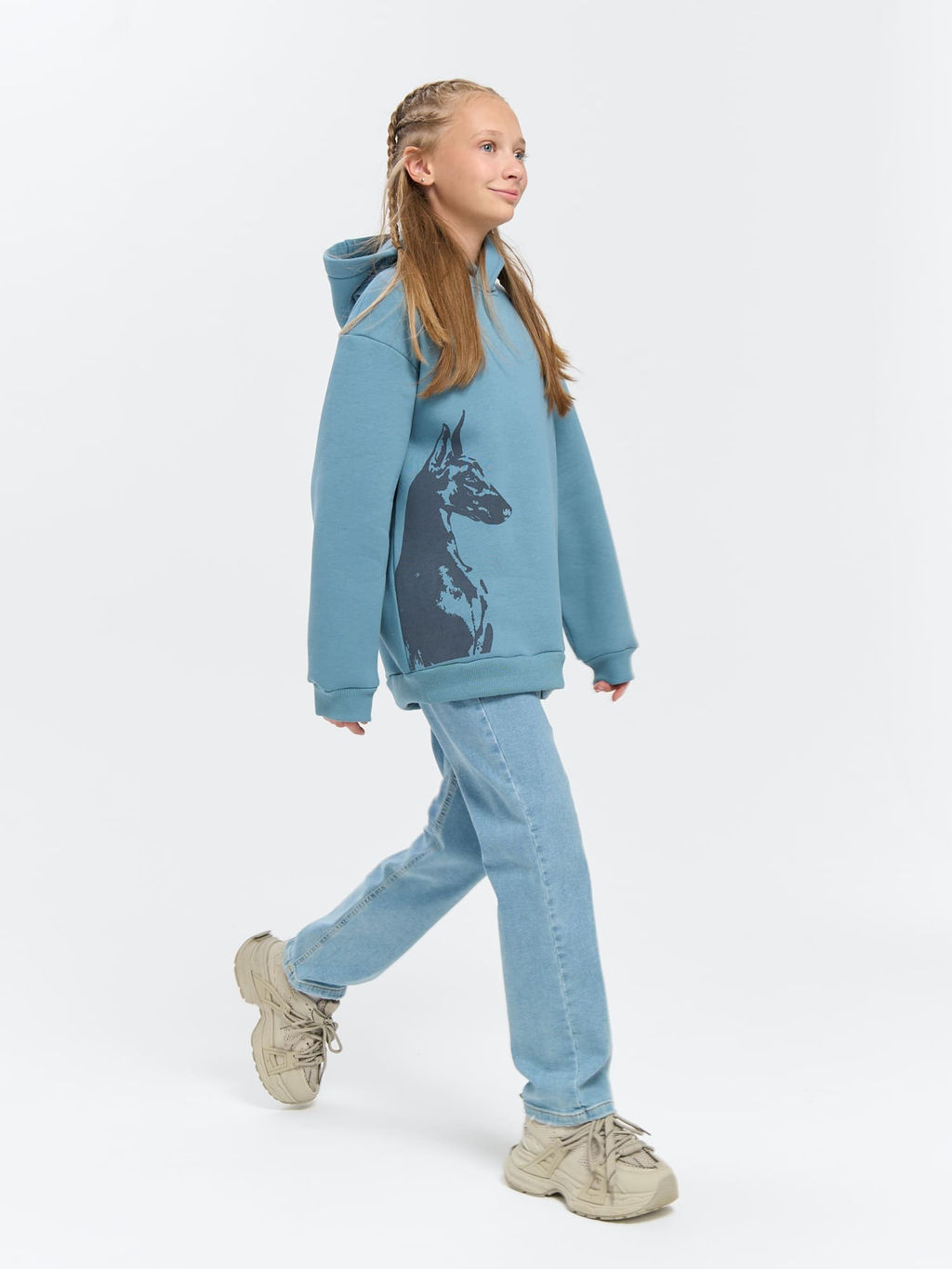 Худи Деним с принтом утепленное 7+ - Bungly фото 8