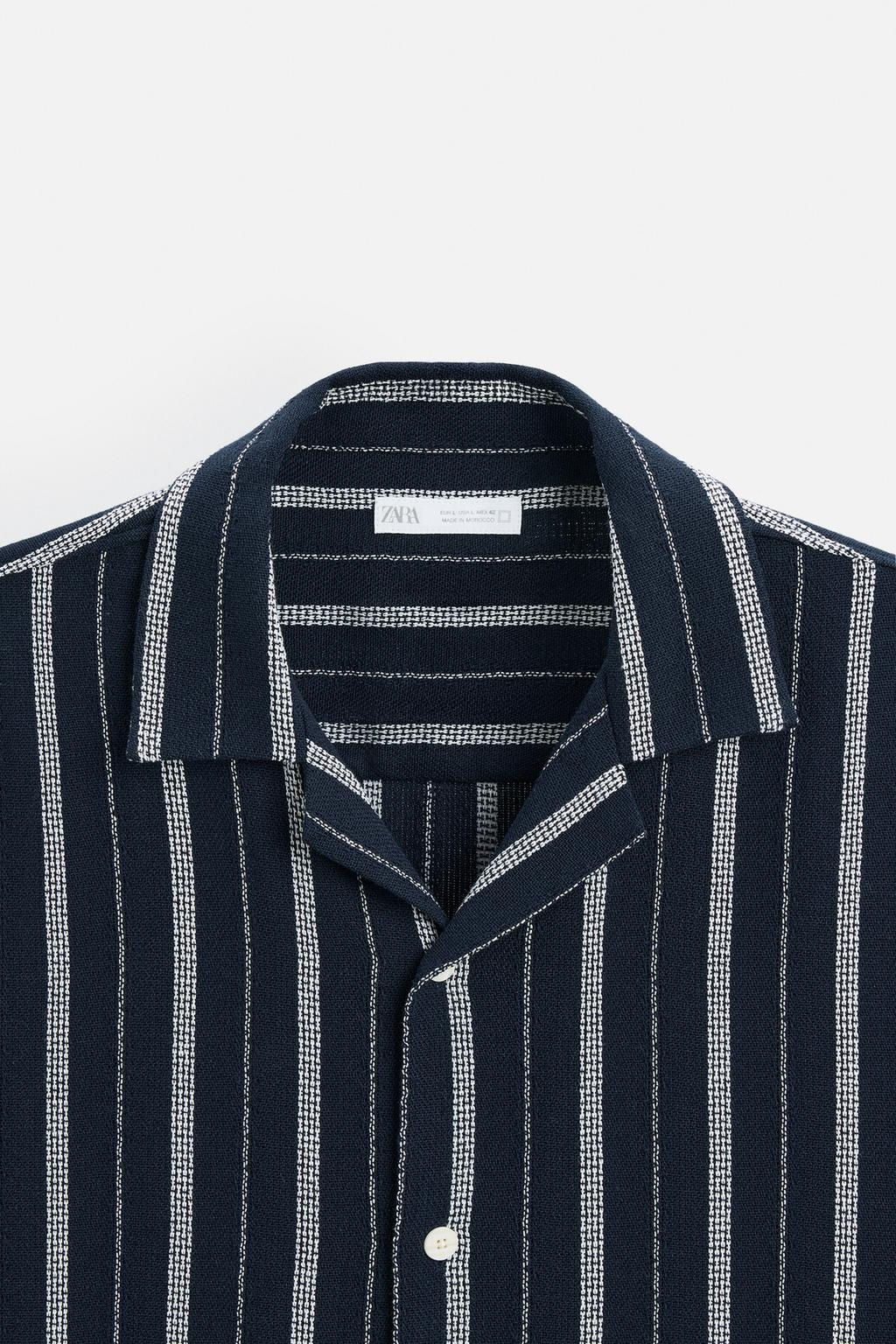 STRIPED TEXTURED SHIRT - Zara фото 8