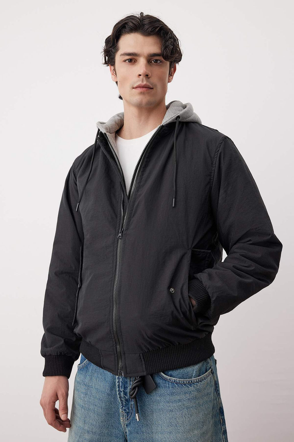 Siyah Regular Fit Orme Kapusonlu Unisex K?sl?k Mont TMNAW26MO00015 - Trendyolmilla фото 3
