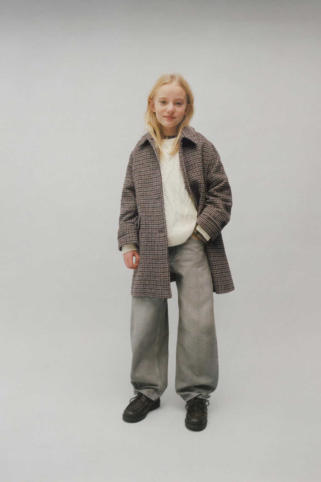 LONG CHECKED WOOL COAT - Zara фото 9