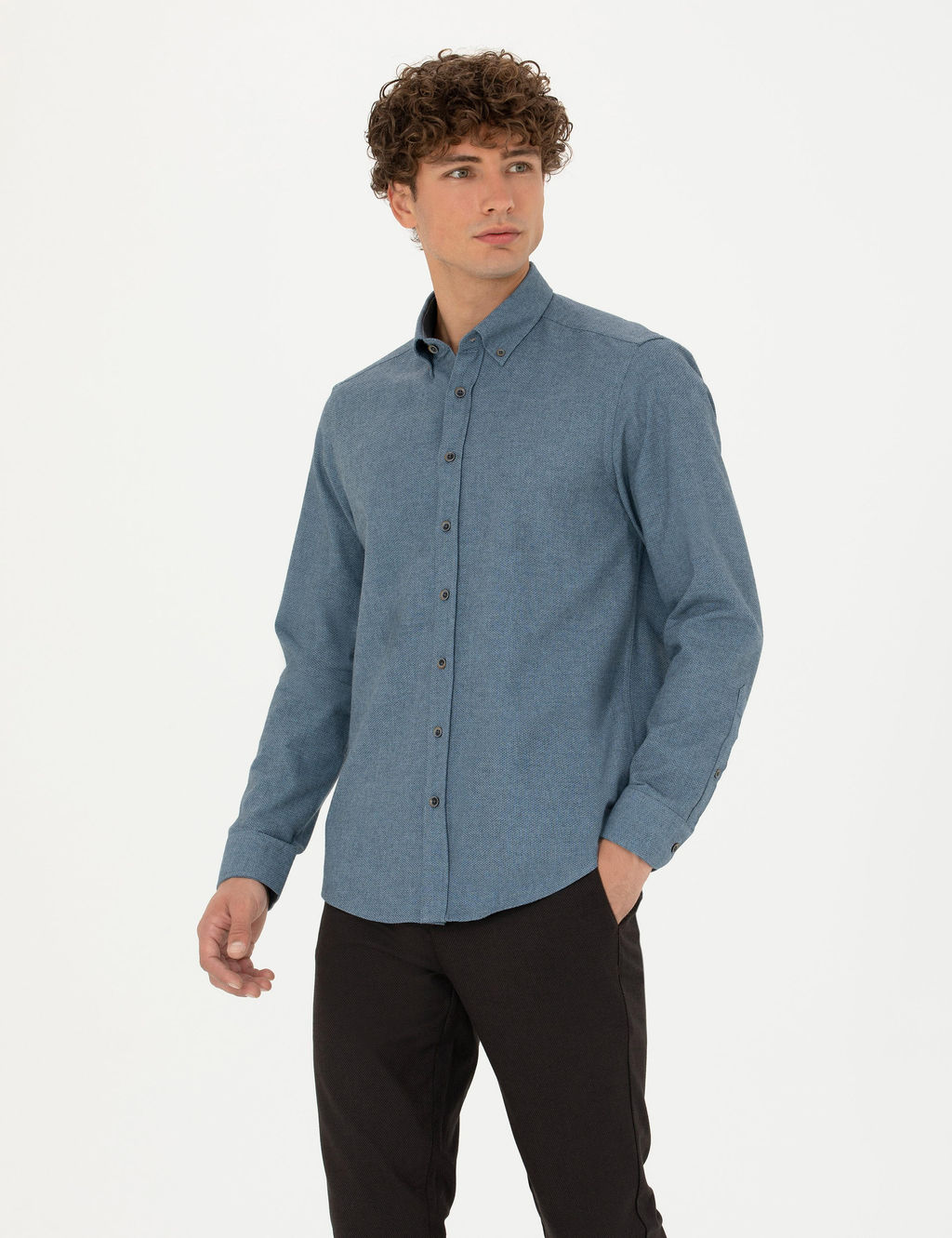 Рубашка Pierre Cardin Slim Fit синяя