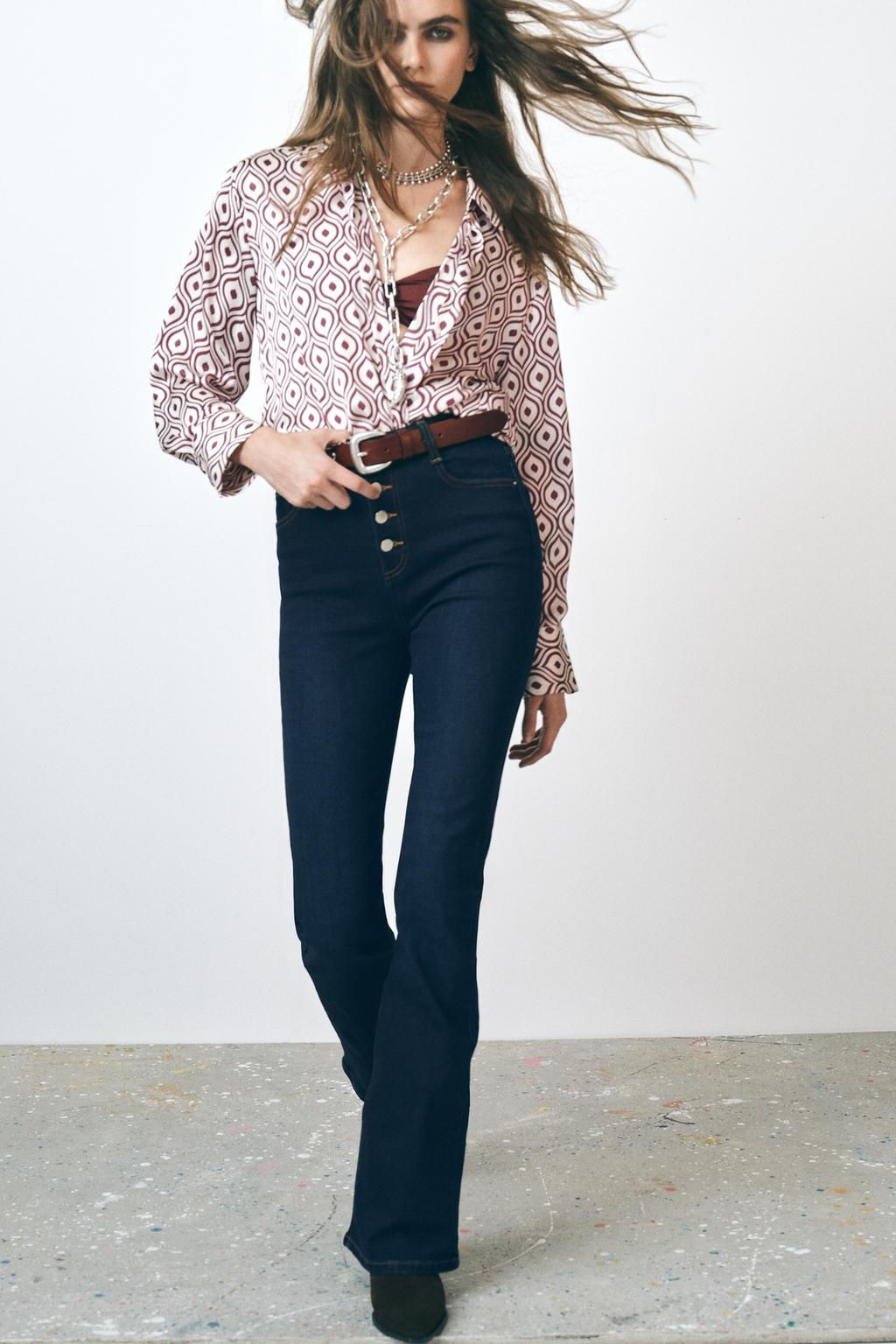 Z1975 FLARED HIGH-WAIST JEANS - Zara фото 5