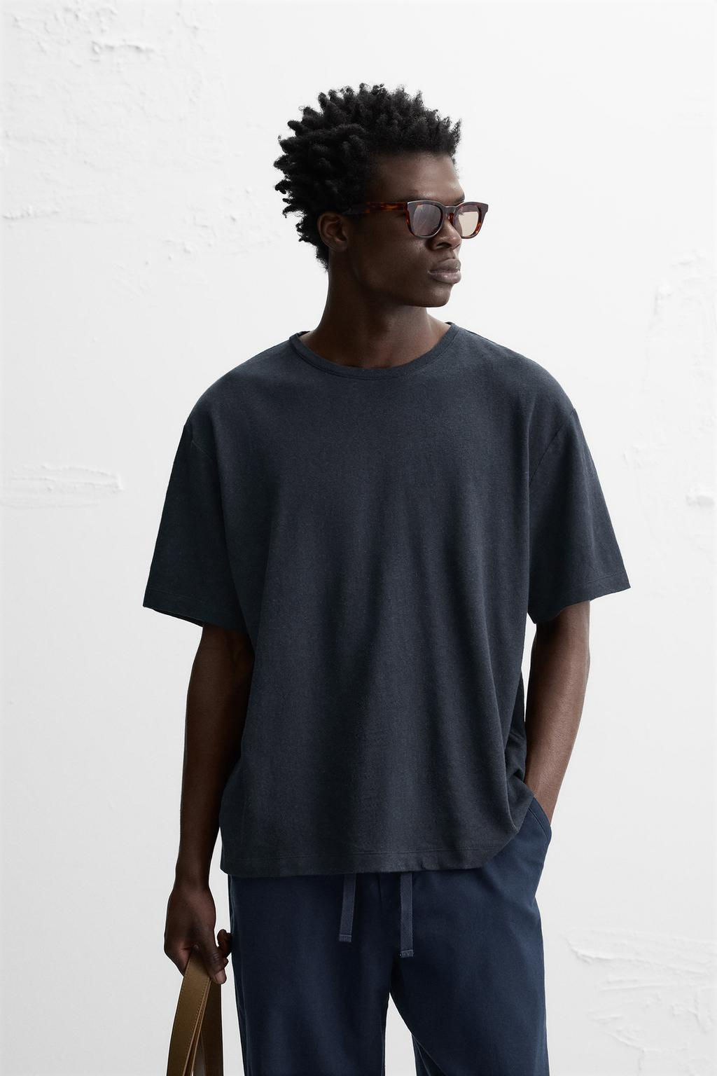LINEN - COTTON T-SHIRT - Zara фото 18