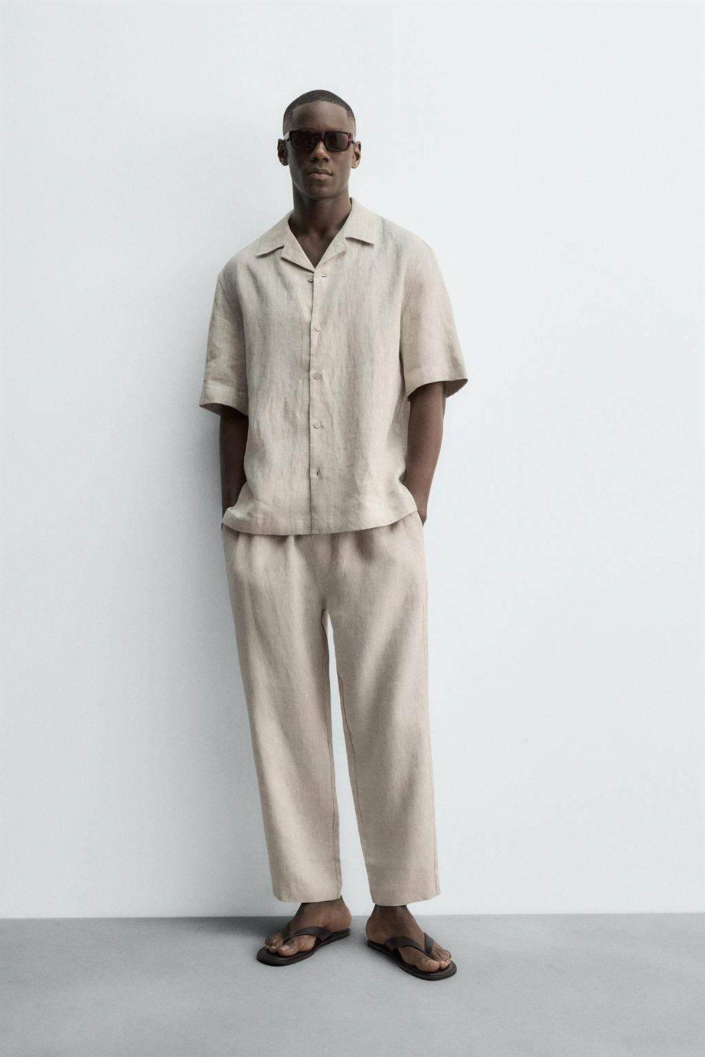 100% LINEN RELAXED FIT TROUSERS - Zara фото 11