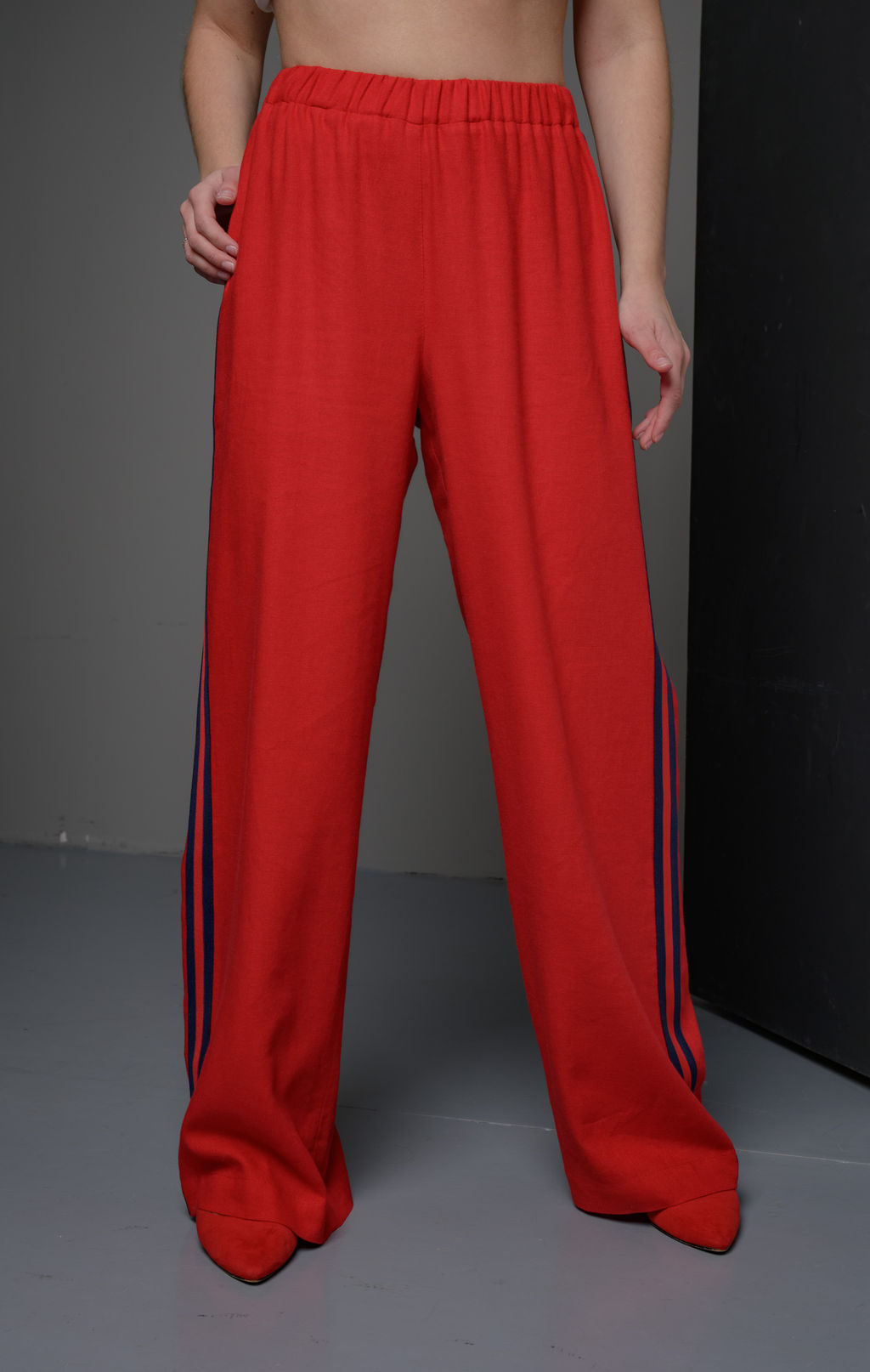 70%ЛЁН+30% ВИСКОЗА Яркие прямые брюки