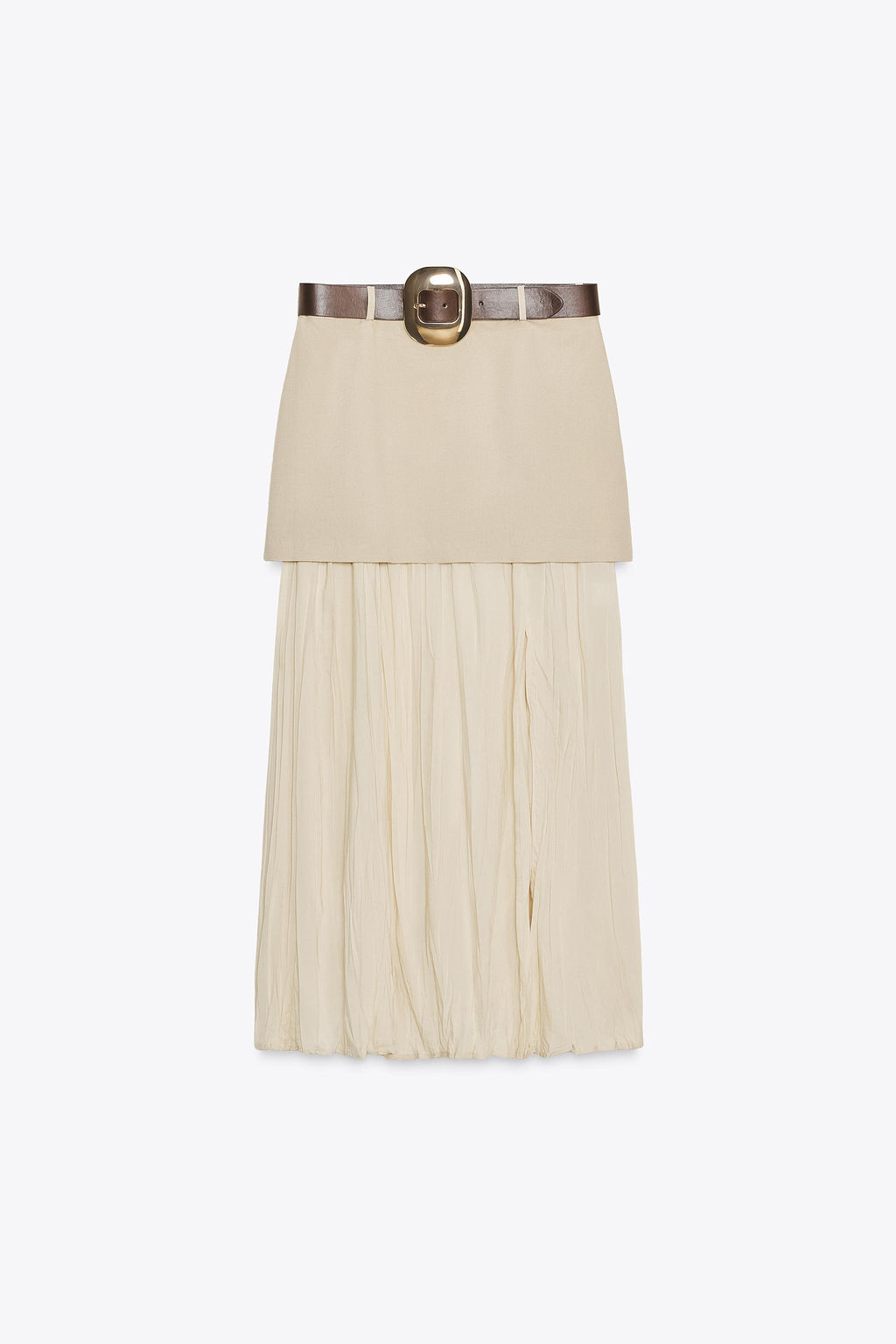BELTED CONTRAST MIDI SKIRT - Zara фото 8