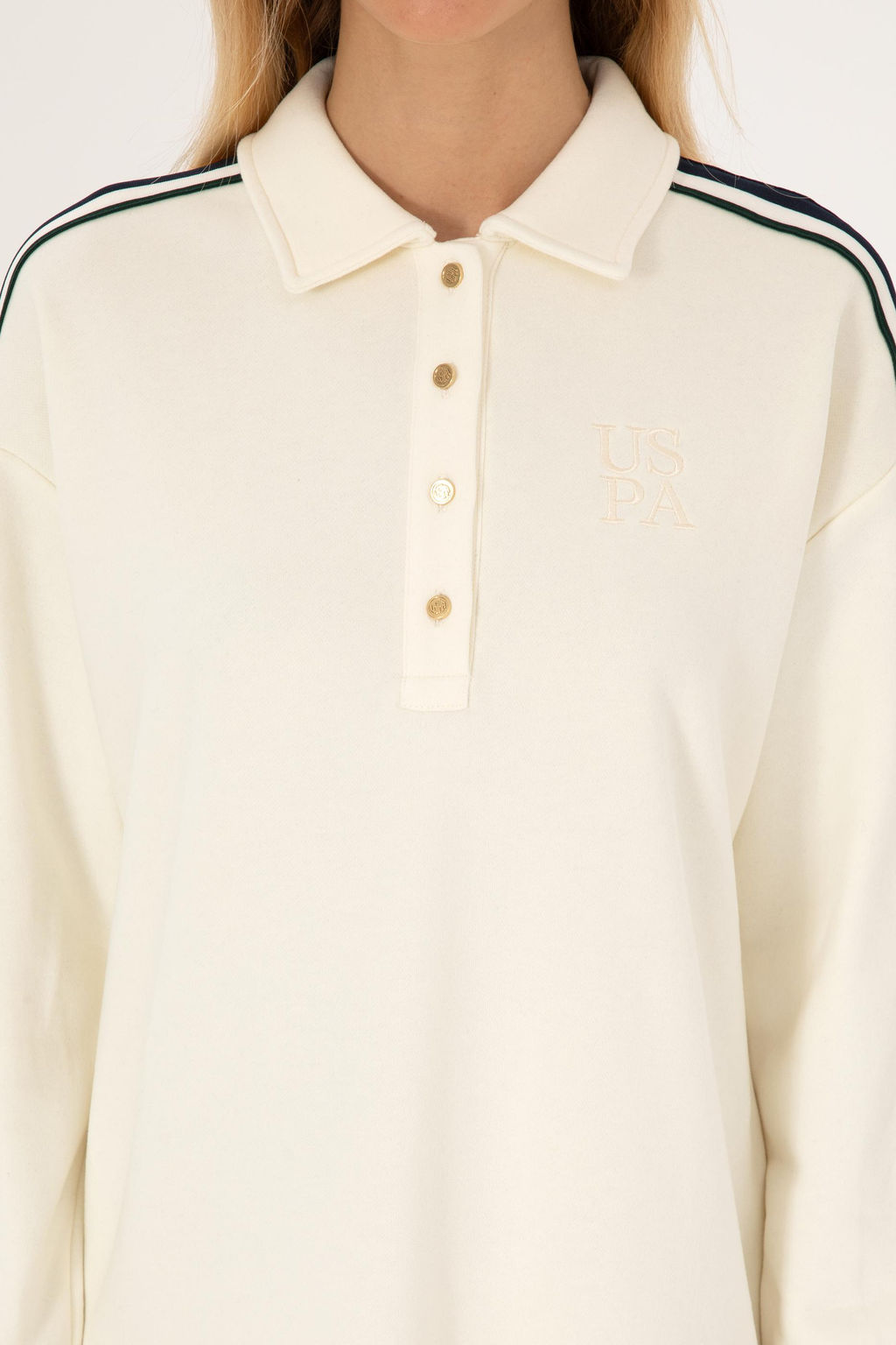 Kad_n Krem Polo Yaka Mini Boy _rme Elbise