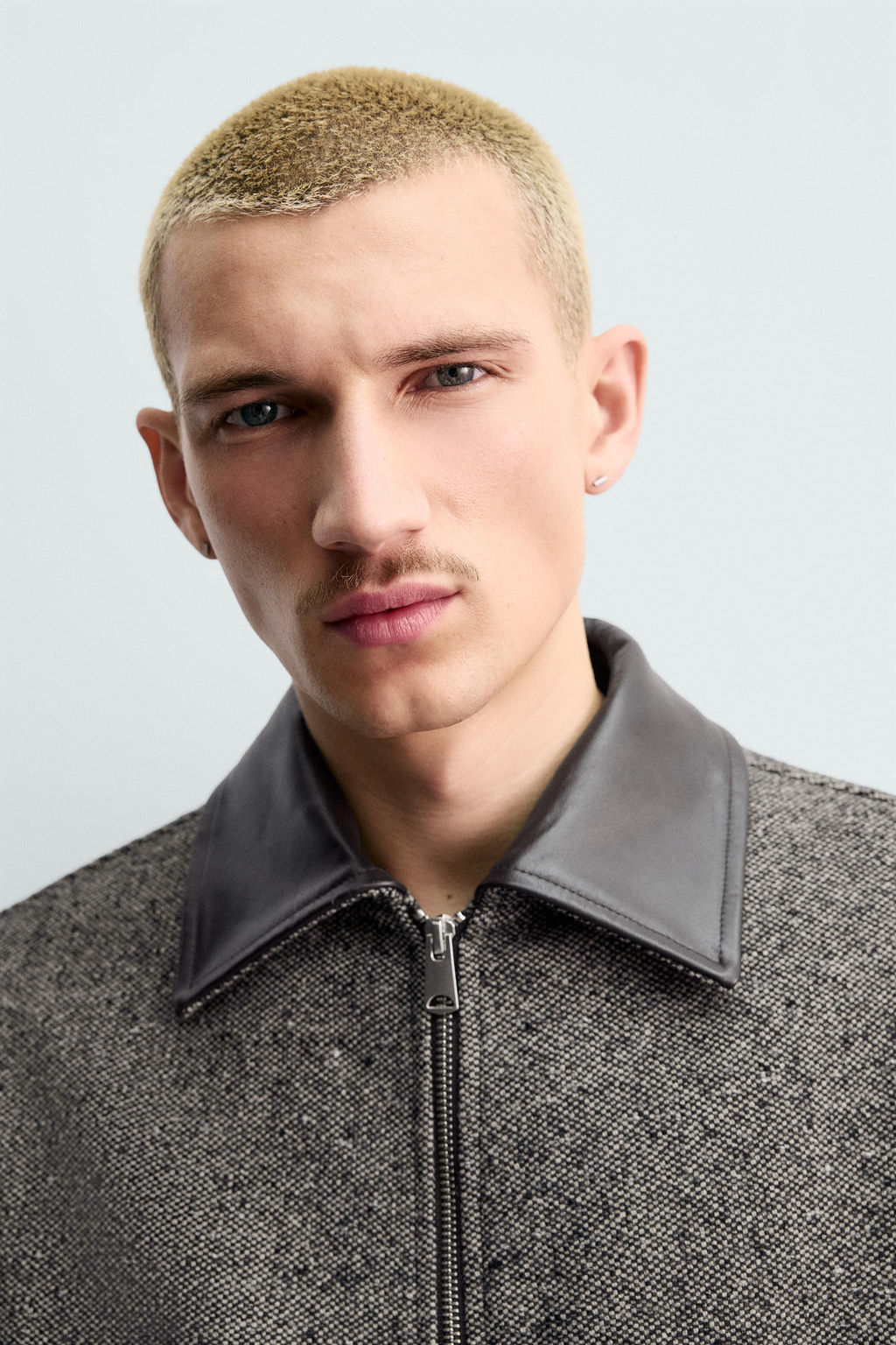 CONTRAST TEXTURED LEATHER JACKET ORIGINS - Zara фото 5