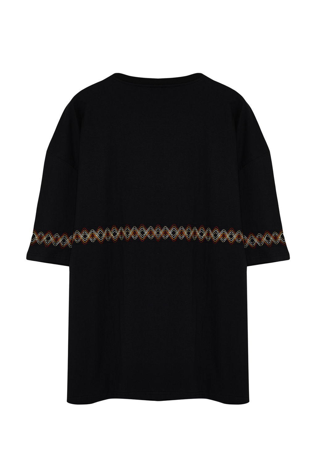 TRENDYOL MAN Buyuk Beden Siyah Oversize/Genis Kesim %100 Pamuklu Etnik Nak?sl? Rahat T-Shirt TMNSS24BF00008 - Trendyolmilla фото 7