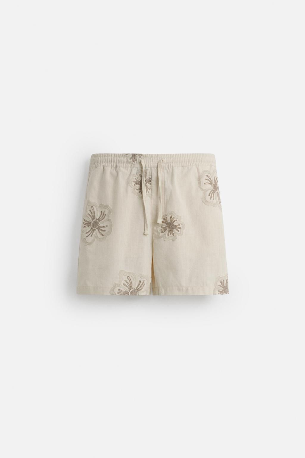 BERMUDA SHORTS WITH FLORAL EMBROIDERY - Zara фото 7