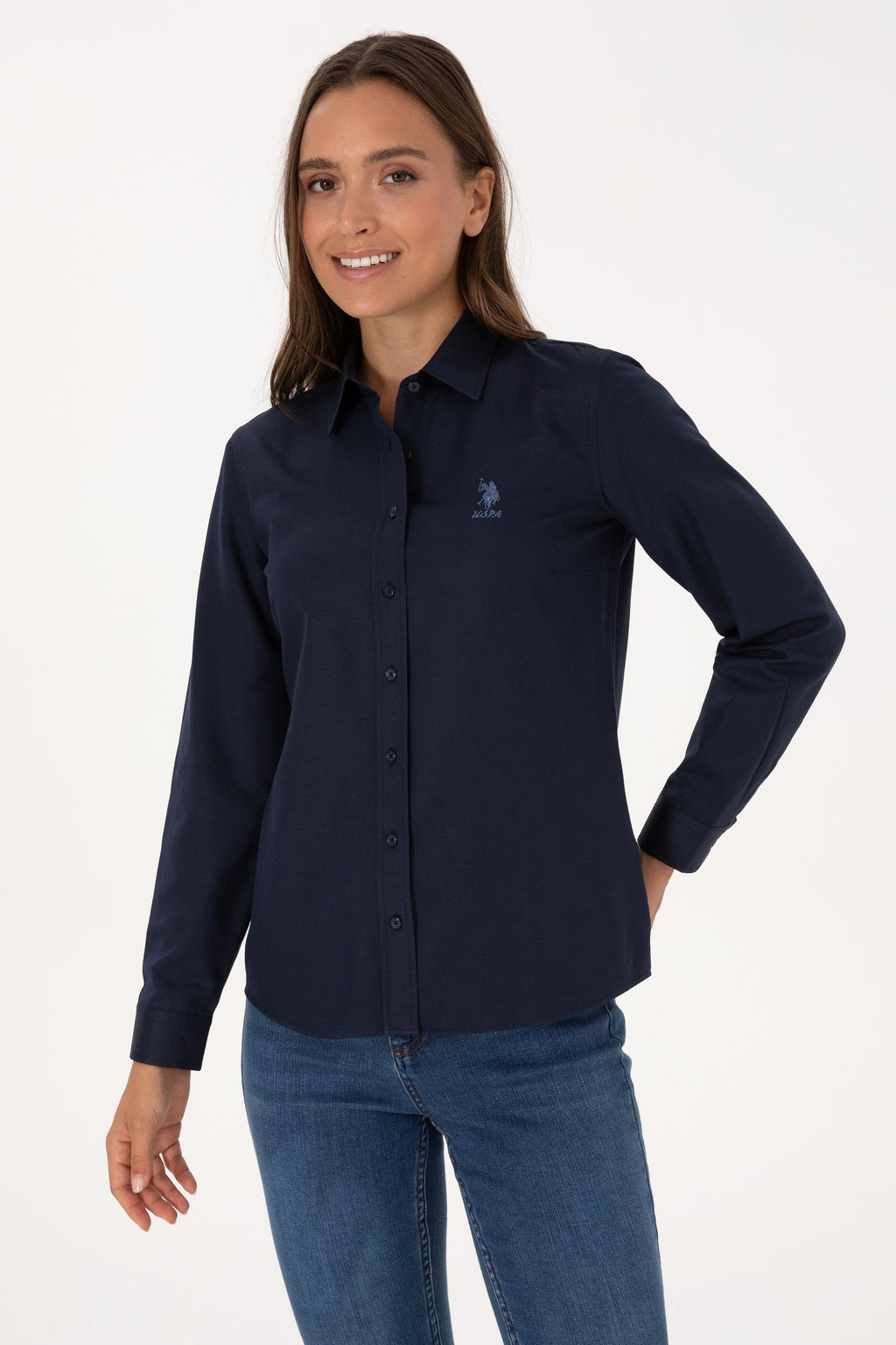 Kad_n Lacivert Uzun Kollu Basic G_mlek Sepette S_rpriz _ndirim - U.s. polo assn фото 3