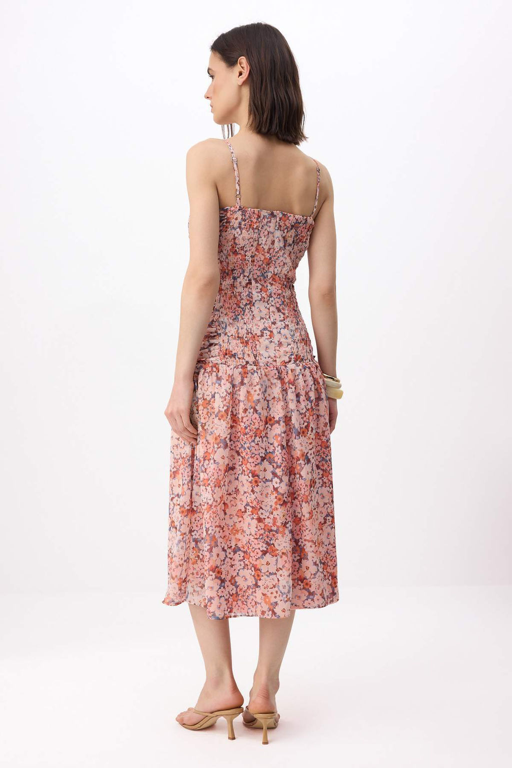 Cok Renkli Cicekli Sifon Astarl? Midi Dokuma Elbise TWOSS26EL00321 - Trendyolmilla фото 4