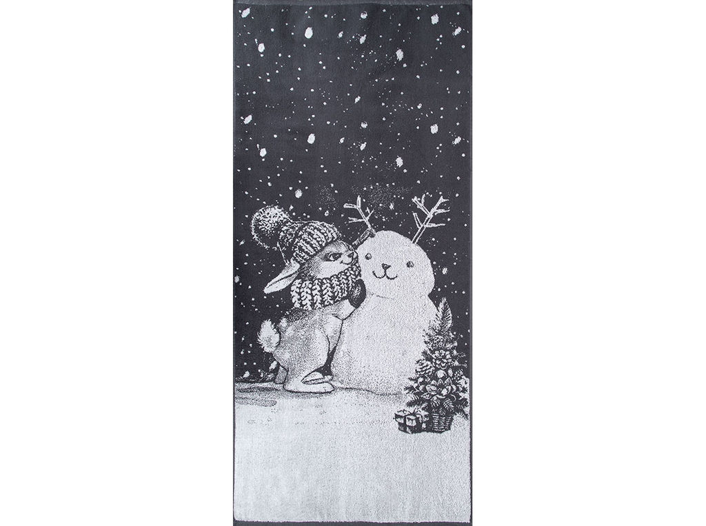 Полотенце махровое 6с102.411ж1 Зимняя забава (графит5) 67х150см