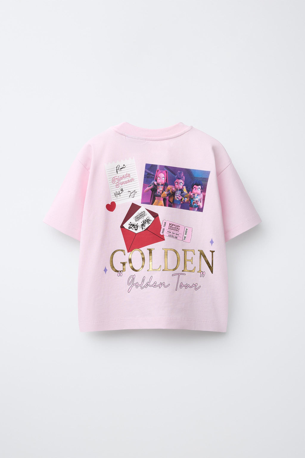CAMISETA ESTAMPADO KPOP DEMON HUNTERS NETFLIX  / Rosa