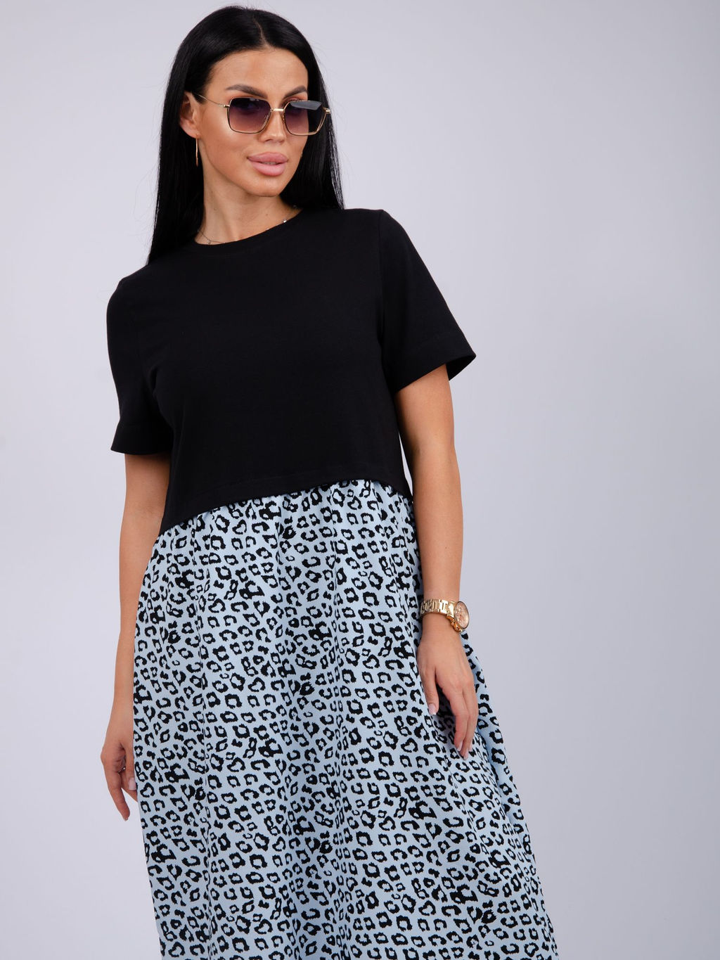 Платье Виттория, вискоза/кулирка До 60 размера - Малина фото 16