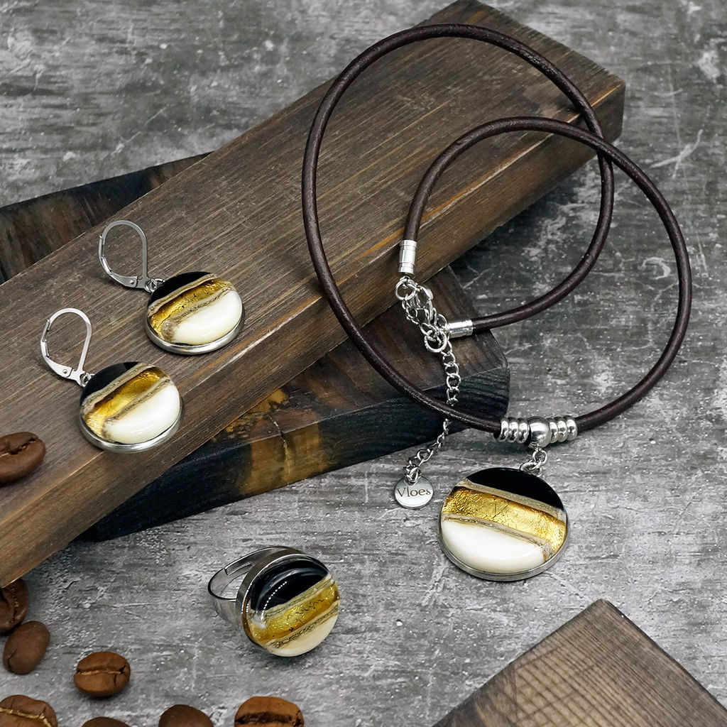 Серьги из муранского стекла MORNING COFFEE LS2767