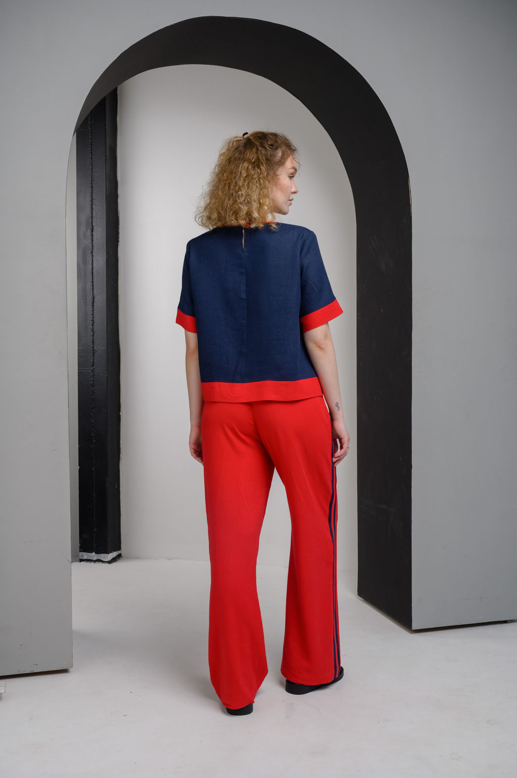 70%ЛЁН+30% ВИСКОЗА Яркие прямые брюки - Новый лен фото 4